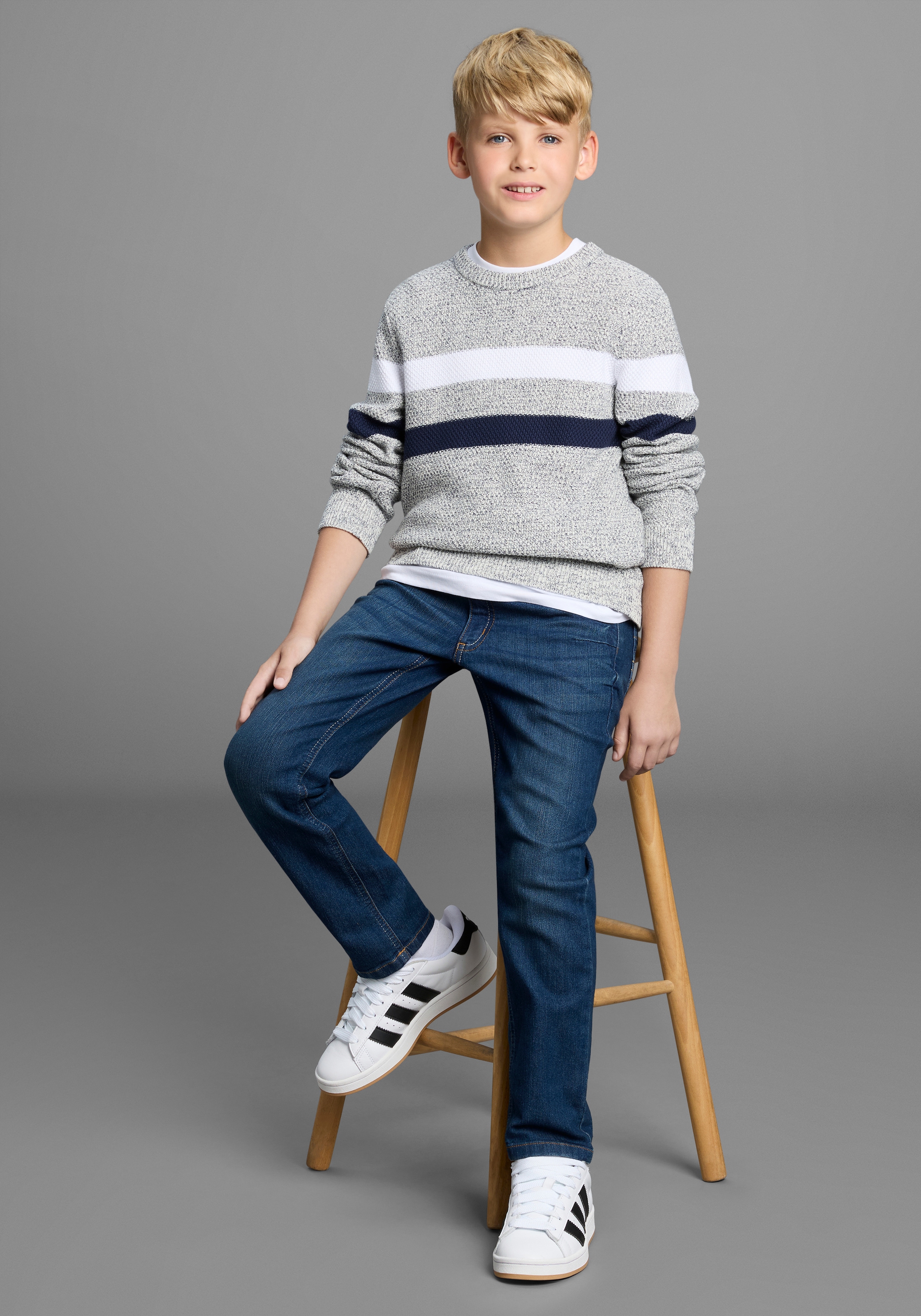 Bruno Banani Strickpullover »Ringelpullover«, NEU: BRUNO BANANI für TEENS! Pullover in Melangeware