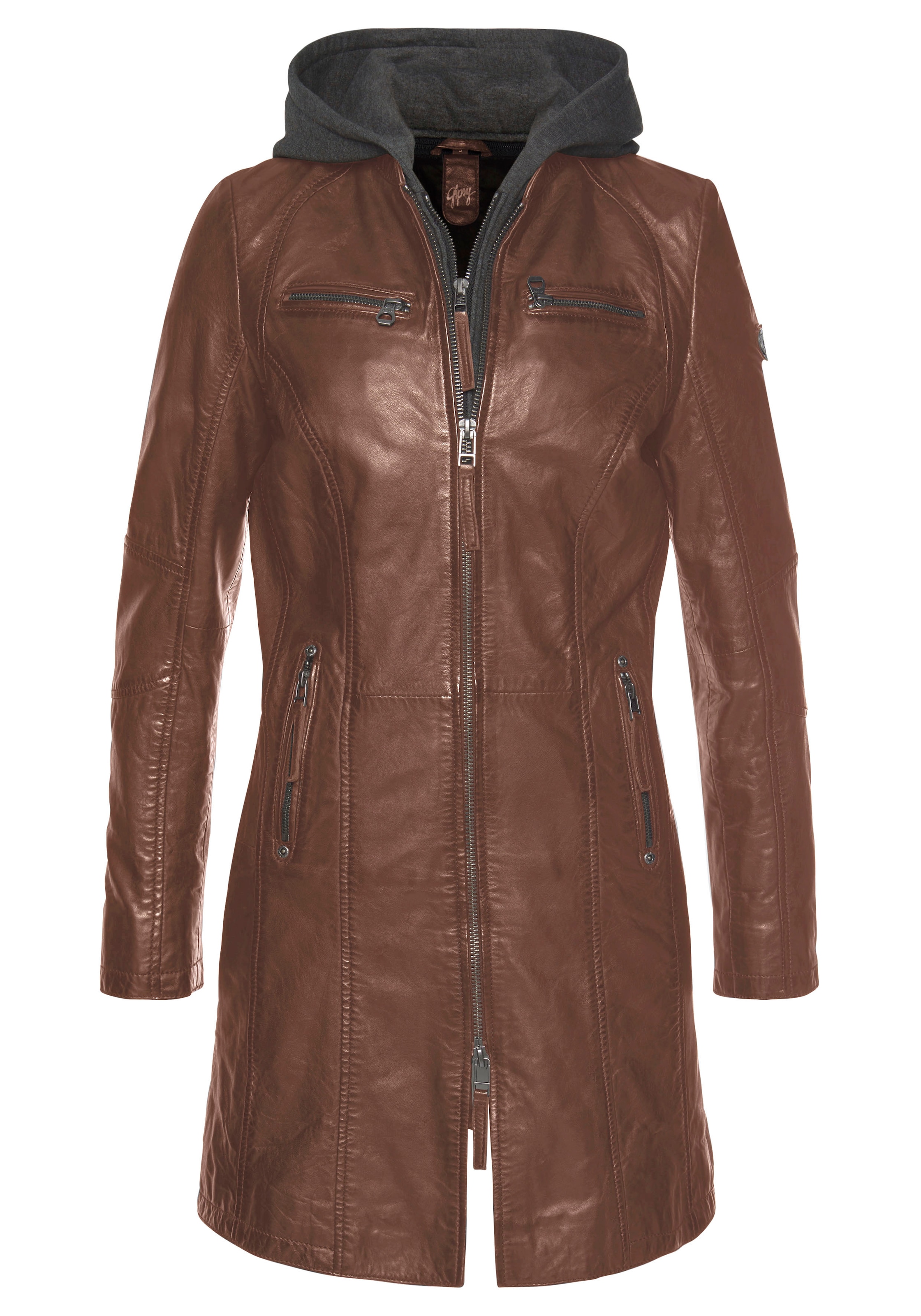 Gipsy Ledermantel »Bente«, 2-in-1-Lederjacke mit abnehmbarem Kapuzen-Inlay  aus Jerseyqualität online kaufen