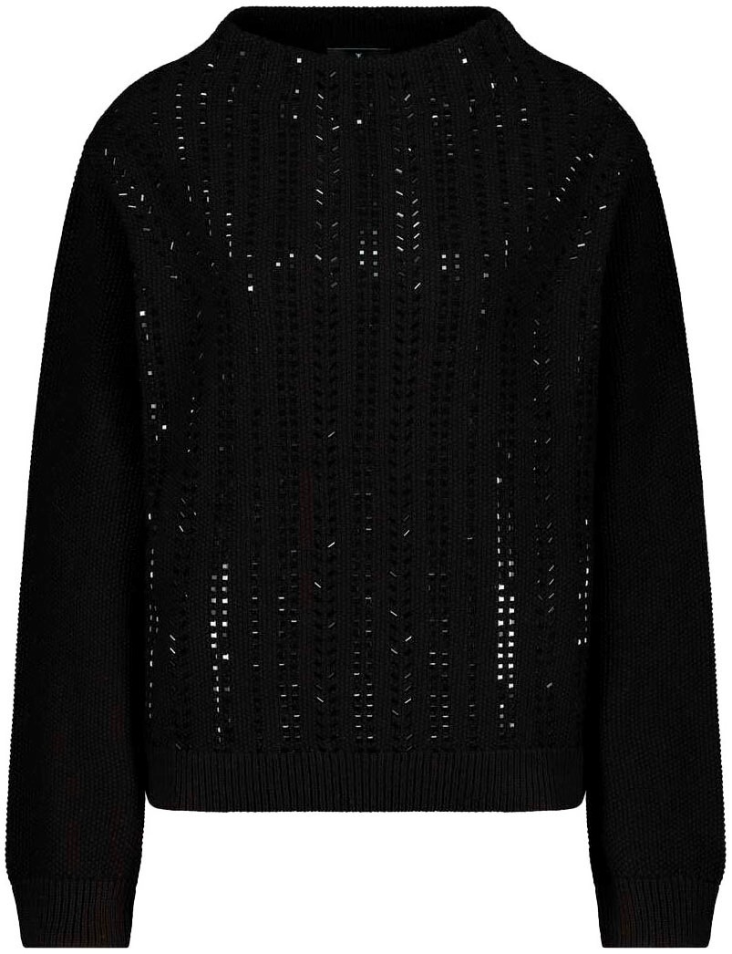 Monari Stehkragenpullover, mit Glitzersteinchen