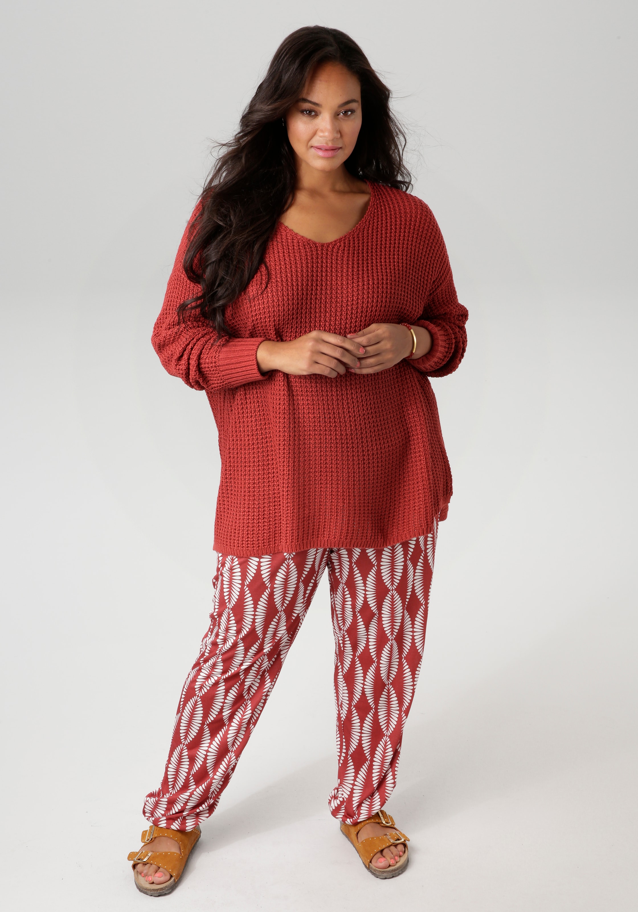 Aniston PLUS Strickpullover, im dezenten Ajour-Strickmuster