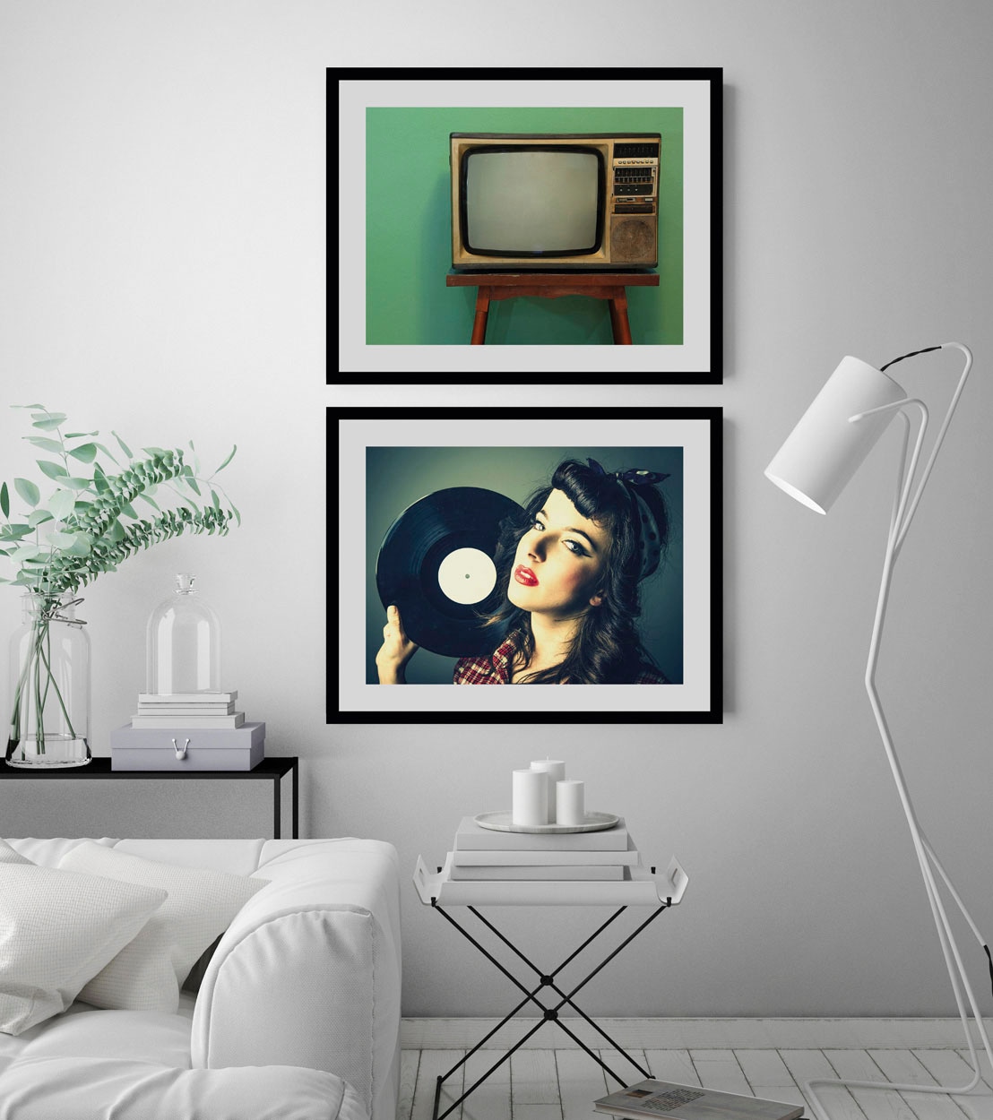queence Bild »Vinyl«, Frau-Bilder von Frauen-Art-Kunst-Fashion-Mode-Magazincover, (1 St.), HD Premium Poster-Druck inkl. Holzrahmen