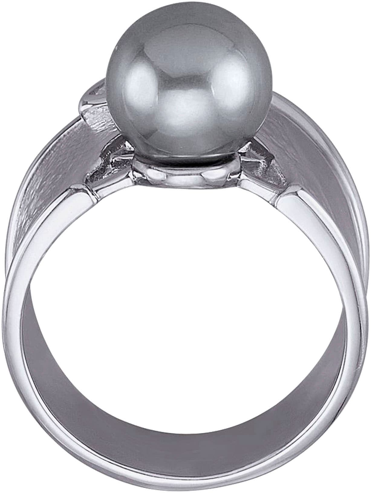 Firetti Fingerring »Schmuck Geschenk Silber 925 Damenring Ring Struktur«, mit Zirkonia (synth.) - mit Muschelkernperle