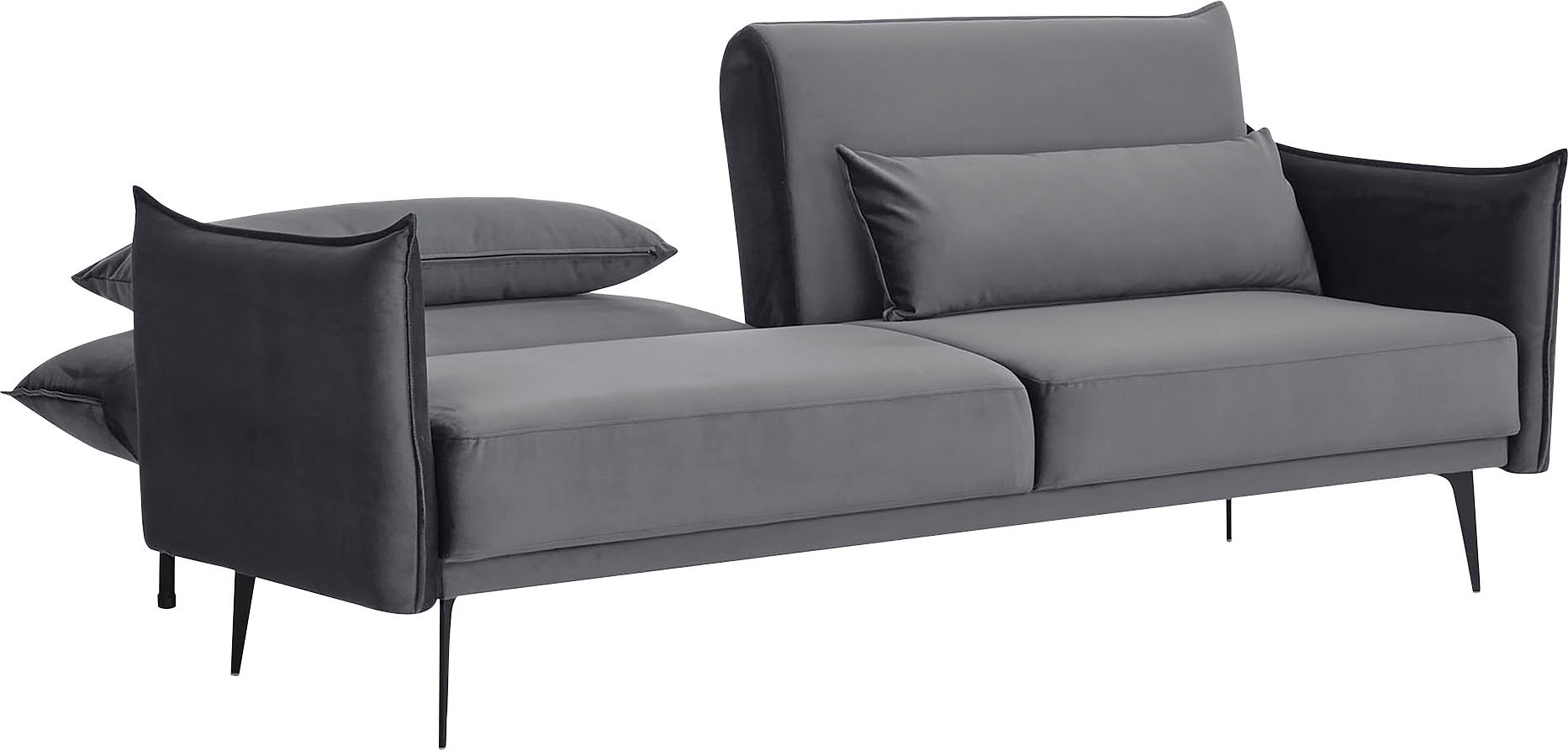 SalesFever 3-Sitzer, Modernes 3-Sitzer Sofa: Samtbezug, ausziehbar, manuell verstellbar
