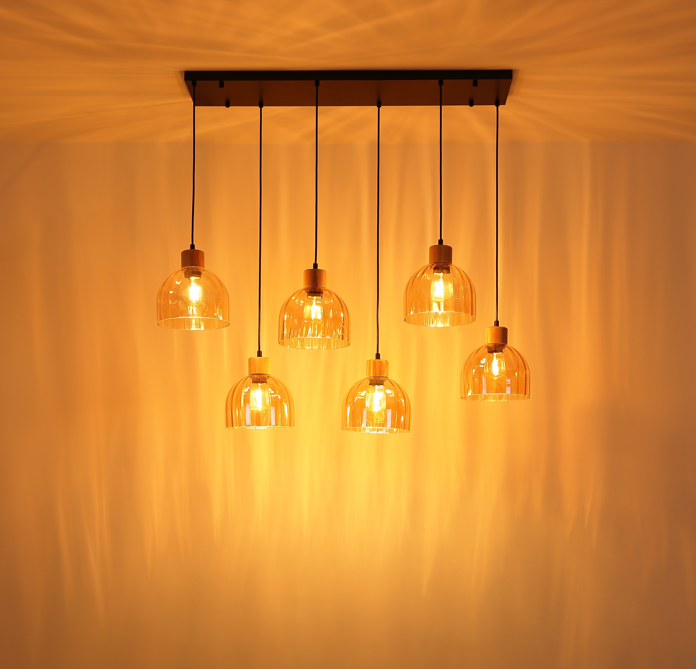 GLOBO LIGHTING Hängeleuchte »SWANSON« E27 1 Stk. Hängeleuchte mit Glas amber, warmes Licht, stilvoll elegant