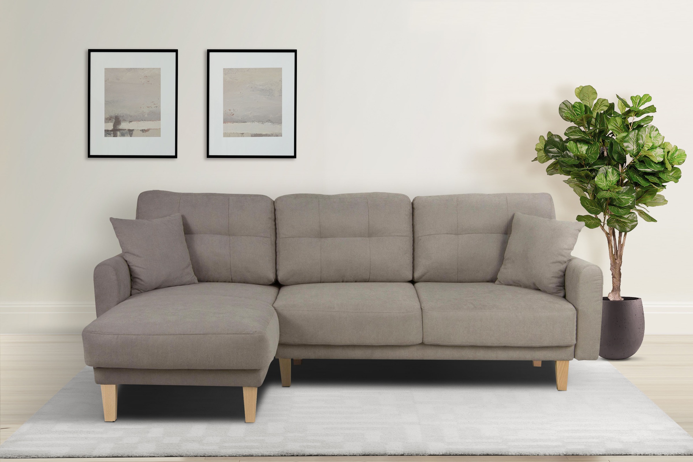 Home affaire Ecksofa »TRIPLO optionale Schlafsofa mit Bettkasten, Maße B/T/ günstig online kaufen