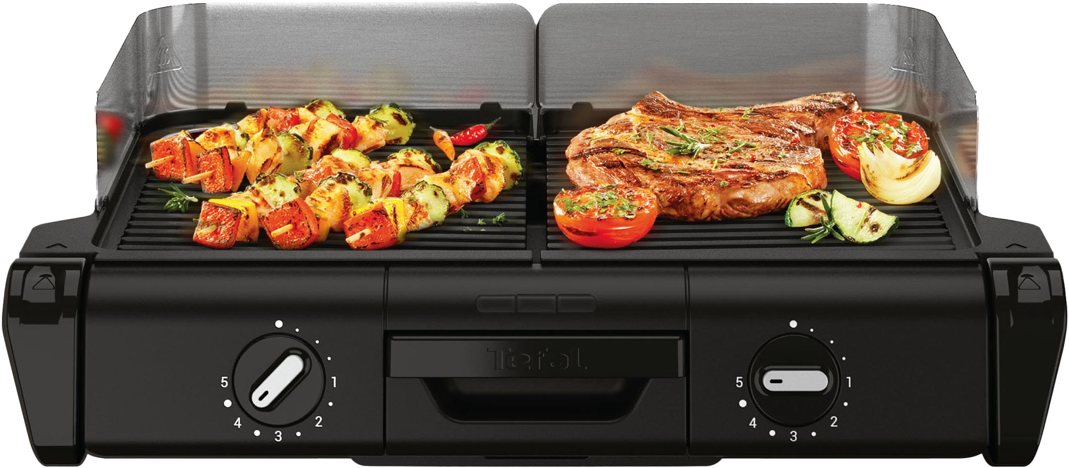 Tefal Tischgrill »TG800N Family-Grill«, 2400 W, Indoor- & Outdoor-Elektrogrill, 2 Grillplatten, antihaftbesch., 2400 W