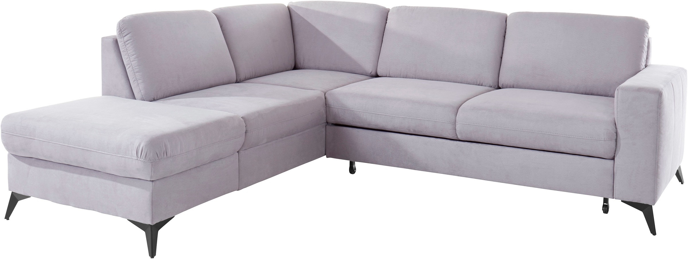 Places of Style Ecksofa »Lolland L-Form«, Wahlweise mit Bettfunktion und Stauraum, auch mit abwischbarem Bezug