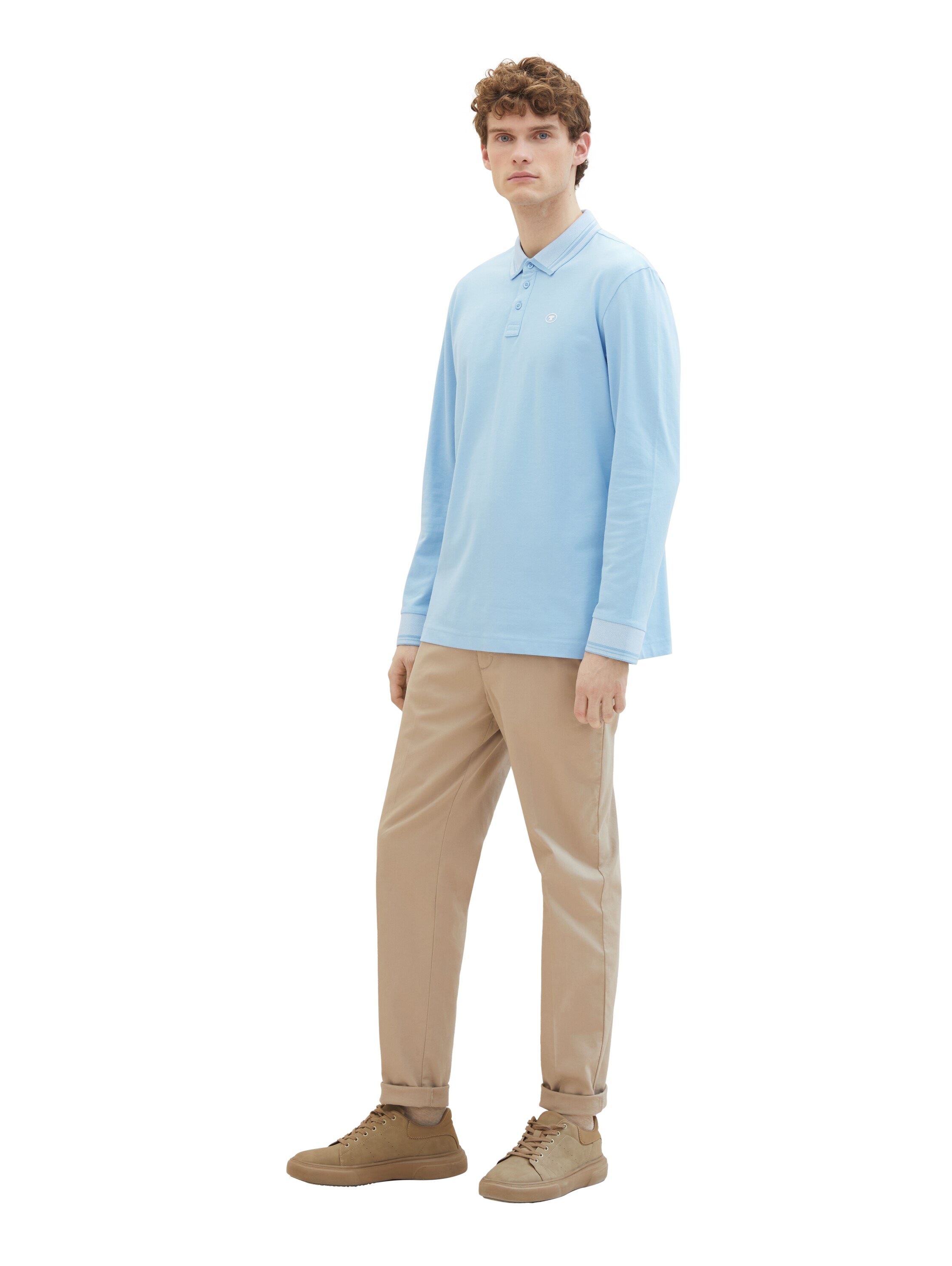TOM TAILOR Langarm-Poloshirt, mit Logoprint