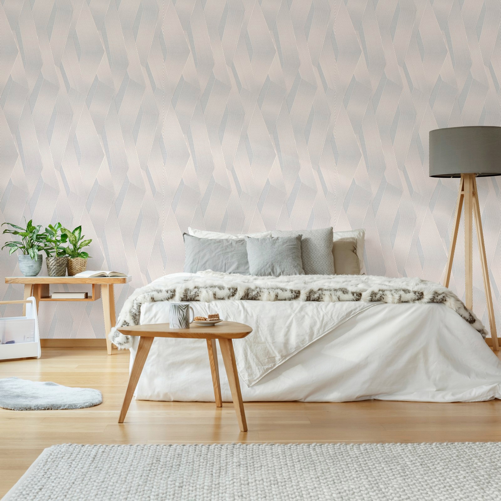 WOW Vliestapete »Elegante Ljnen Hellgrau«, FSC® zertifiziert, mit lebhaftem Druck, 10 Meter Länge