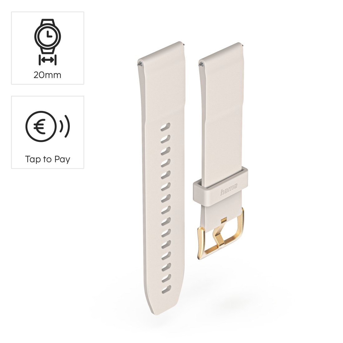 Hama Uhrenarmband »NFC-Armband (kontaktlos bezahlen, für Uhren/Smartwatches, 20 mm)« Bezahlarmband zum Wechseln, Fidesmo-App, Mastercard/Visa-zertifiziert