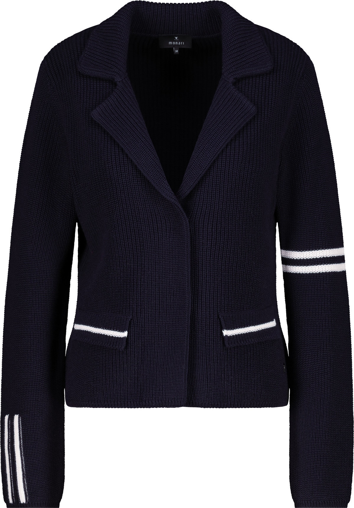 Monari Strickjacke Reverskragen, Regular Fit, verdeckter Druckknopfverschluss