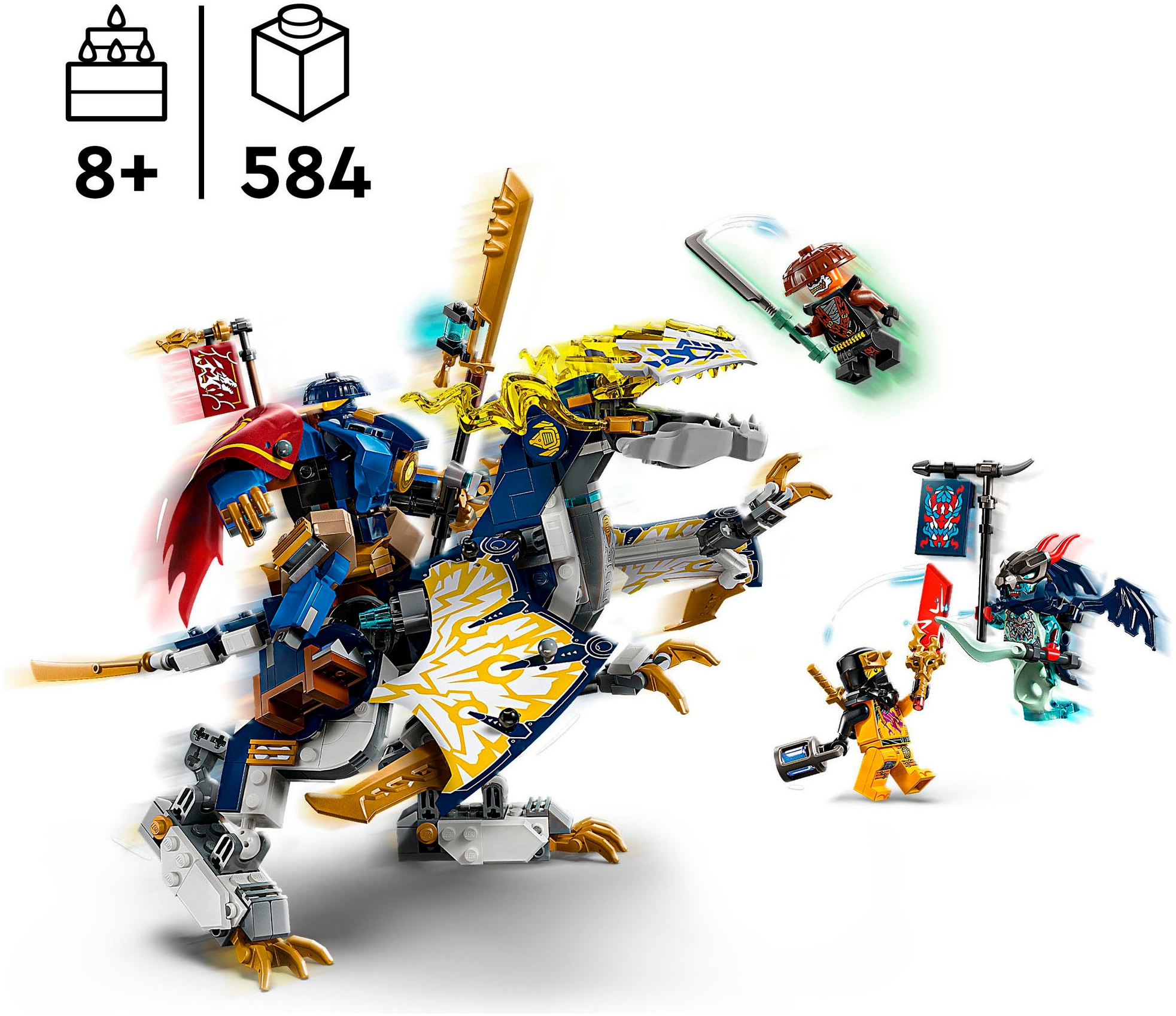 LEGO® Konstruktionsspielsteine »Rogues Mech-Drachenreiter (71843), LEGO Ninjago«, (584 St.), Made in Europe