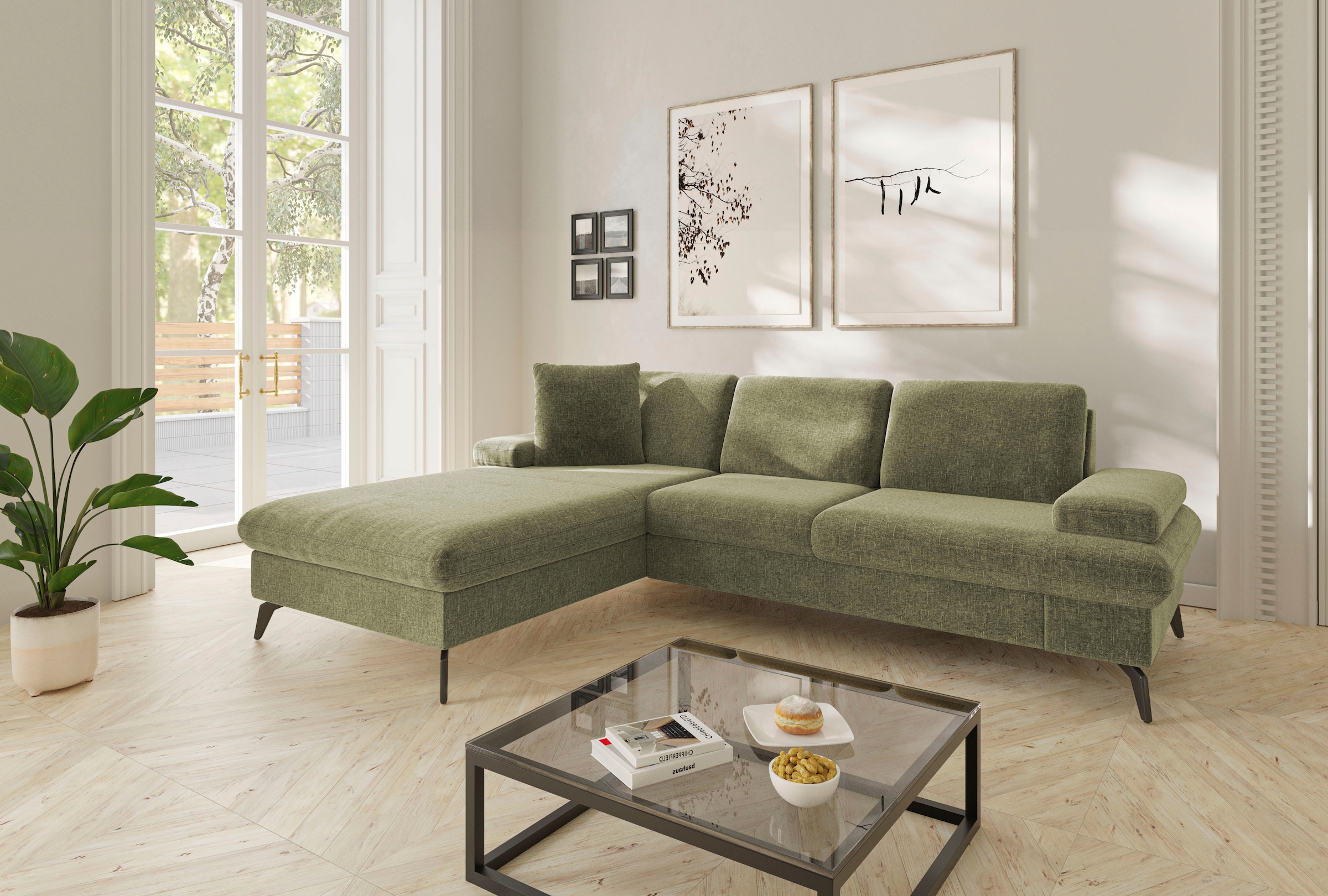 sit&more Ecksofa »Morris Jubi L-Form, B: 247 cm« mit Armteilfunktion & 1 Zi günstig online kaufen