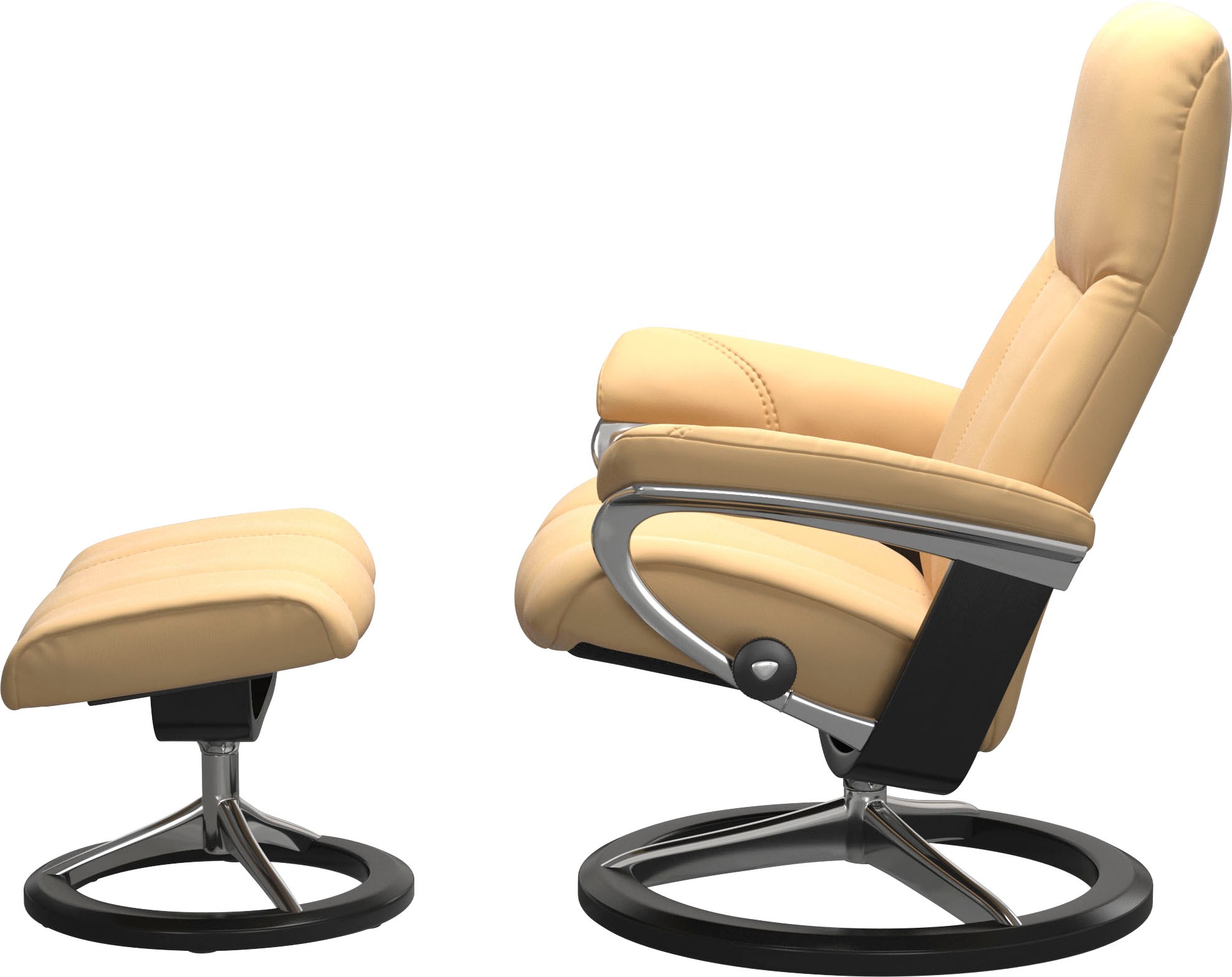 Stressless® Relaxsessel »Consul«, (Set, Relaxsessel mit Hocker), mit Hocker, mit Signature Base, Größe S, Gestell Schwarz