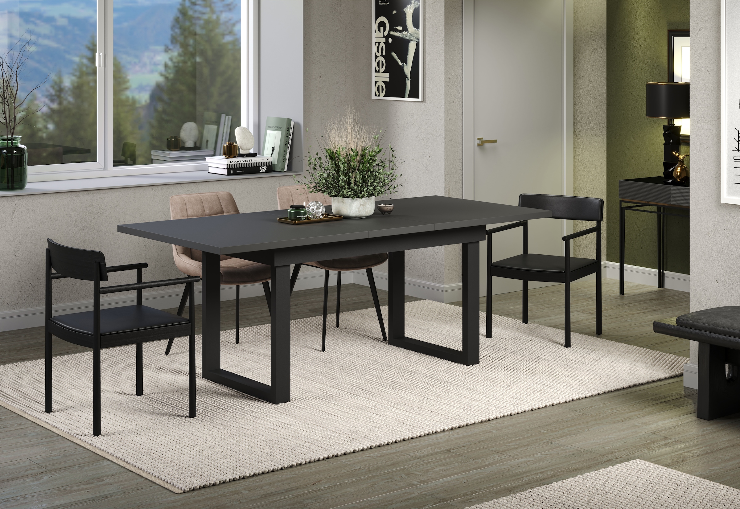 INOSIGN Esstisch »Valencia« 1 Stk. tlg. Synchroauszug; Metallkufen, ausziehbar auf 200 cm