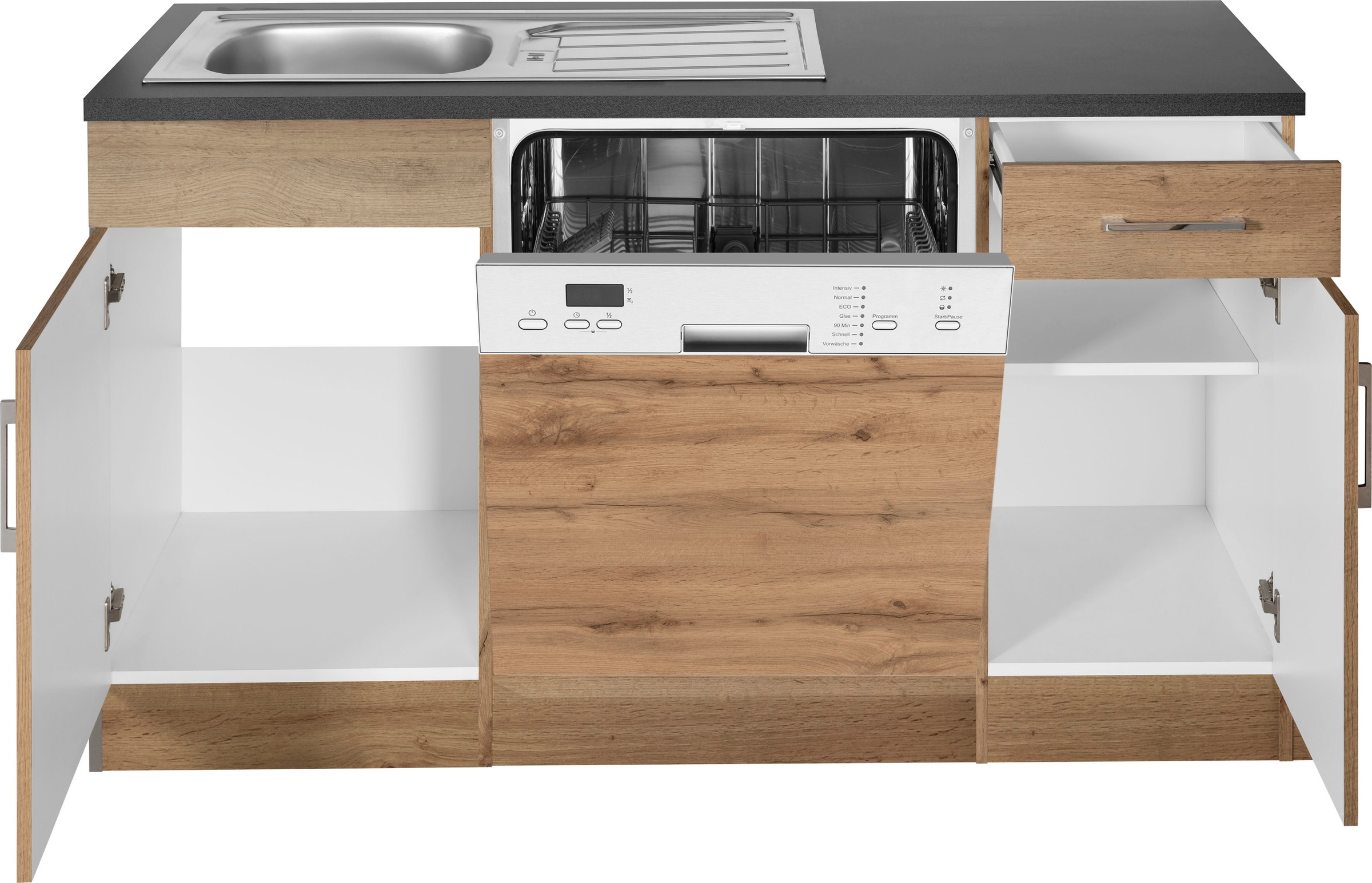 KOCHSTATION Winkelküche »KS-Colmar«, mit E-Geräten, Stellbreite 210/360 cm