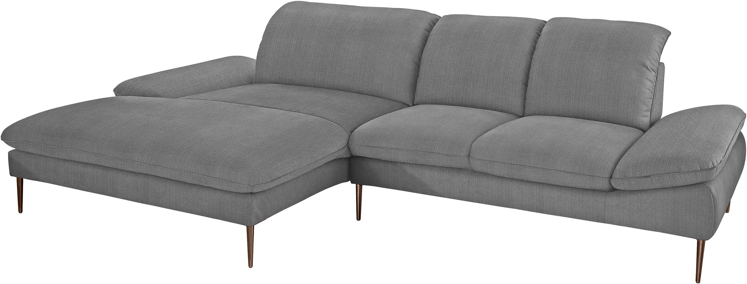 W.SCHILLIG Ecksofa »enjoy&MORE, Designsofa, bequem, zeitlos und elegant, L-Form«, Sitztiefenverstellung, Füße bronze pulverbeschichtet, Breite 310 cm