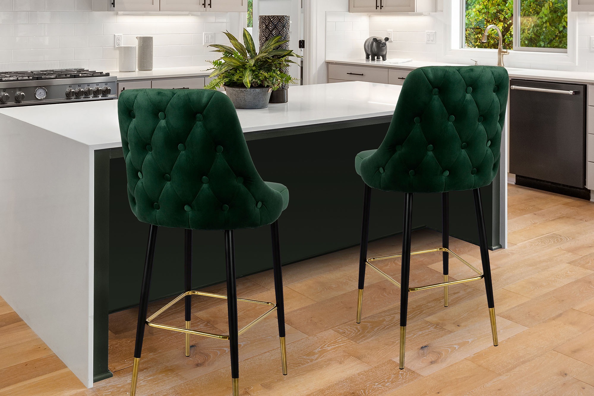 Kayoom Hochstuhl »Barstuhl Moonlight 125, gesteppte Rückenlehne, Stuhlbeine günstig online kaufen