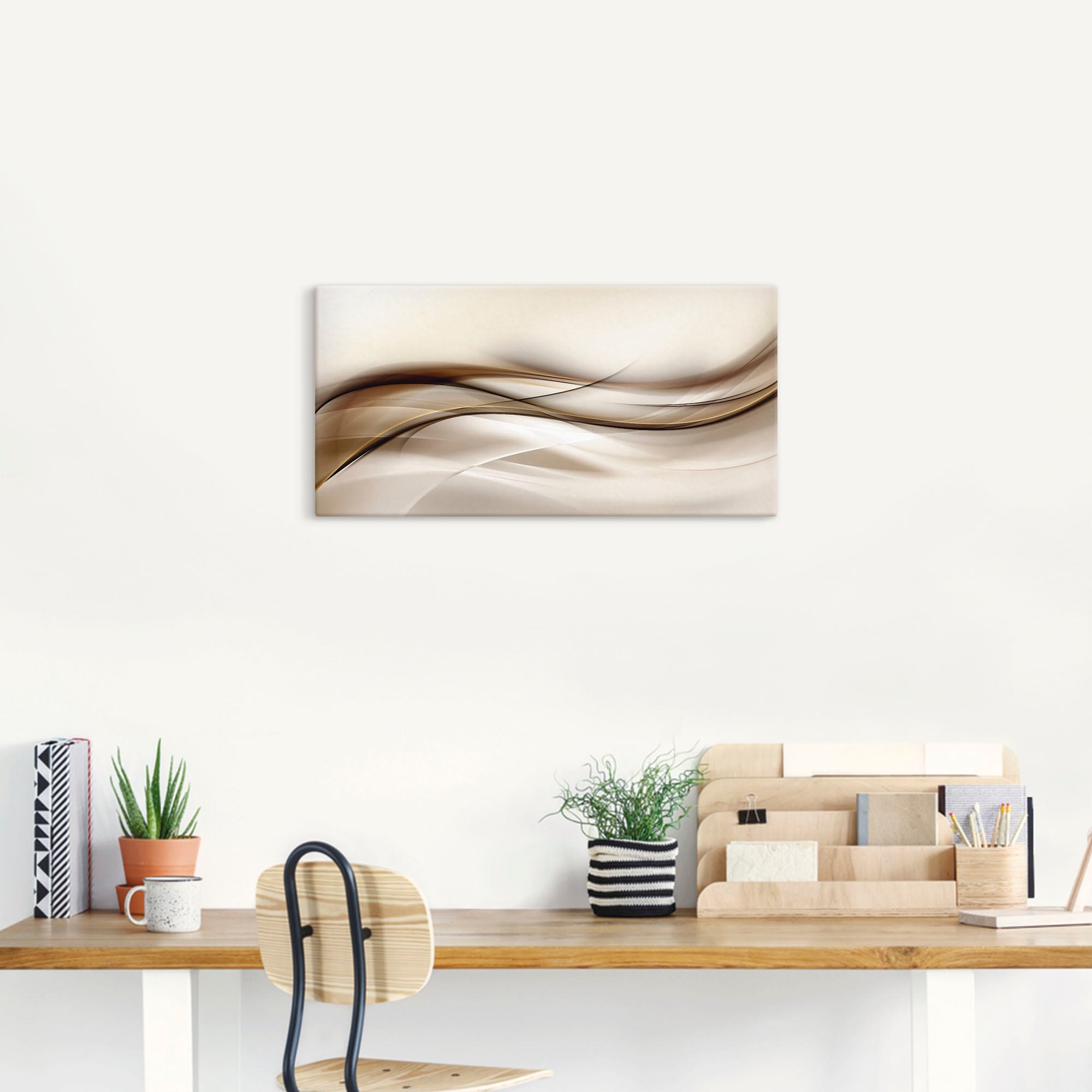 Artland Wandbild »Braune abstrakte Welle«, Muster, (1 St.), als Alubild, Outdoorbild, Leinwandbild, Poster, Wandaufkleber