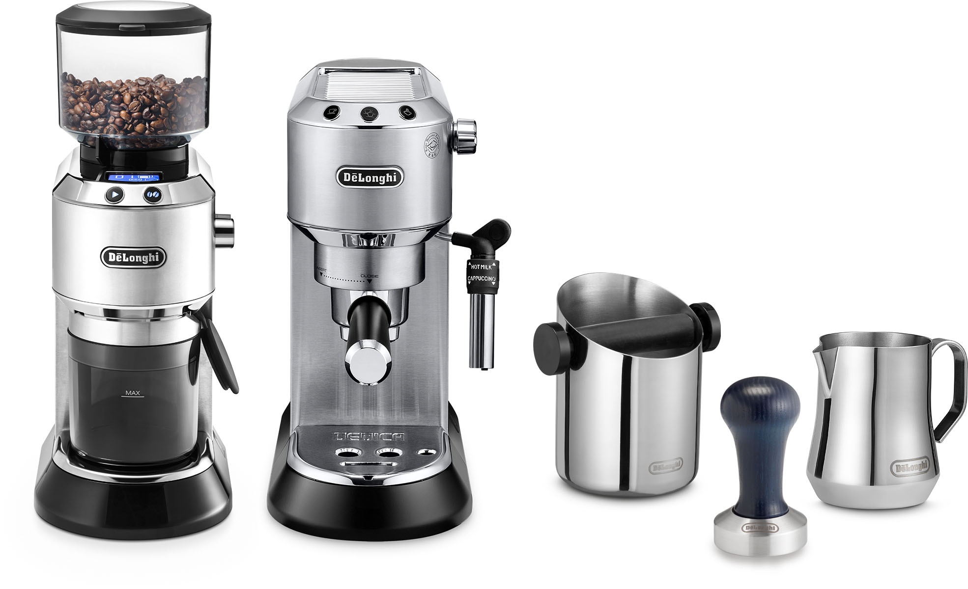 De'Longhi Espressomaschine »ECKG6821.M«, Siebträger, inkl. Kaffeemühle, Tamper, Abschlagbox+ Kännchen