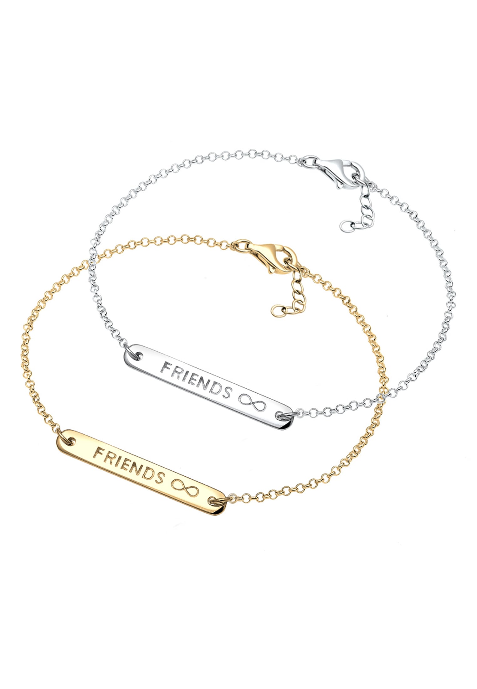 Elli Armband Set »Infinity Freundschaft Set Bi-Color Silber«