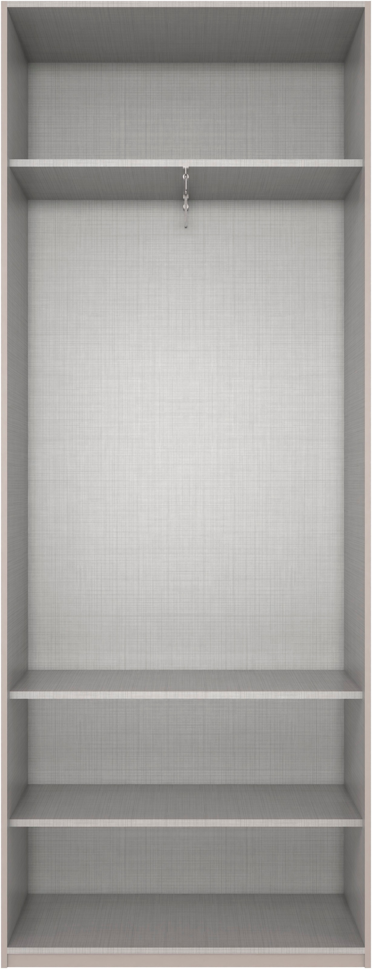 Wimex Kleiderschrank »Mugano,in 8 Breiten,3 Höhen,2 Tiefen, viele Farben, Made in Germany«, (in Basic oder Premium Ausstattung mit 2 weiteren Einlegeböden), mit langen oder kurzen Griffen aus Metall, mit oder ohne Spiegel