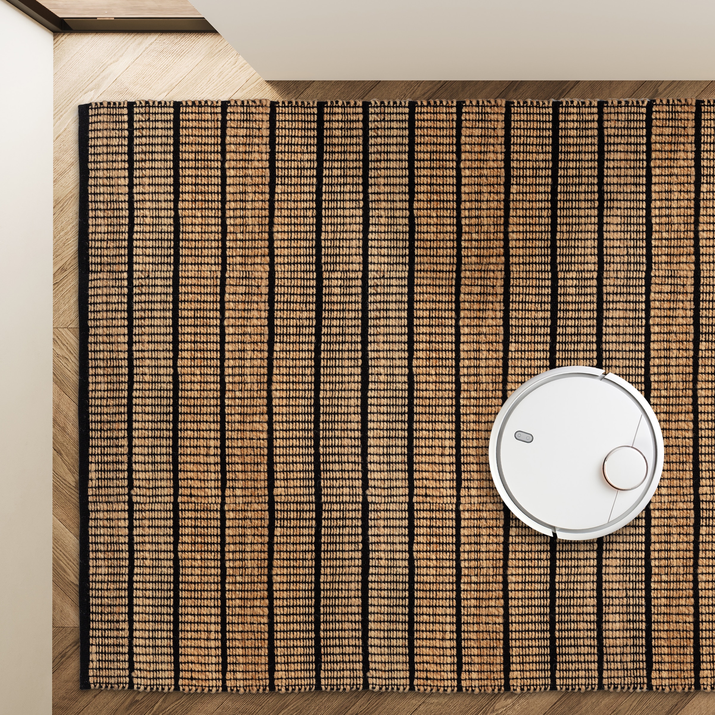 SCHÖNER WOHNEN-Kollektion Teppich »Nalaya« rechteckig 10 mm Höhe Jute/Baumwolle, rustikale Haptik, Streifenoptik, Wohnzimmer
