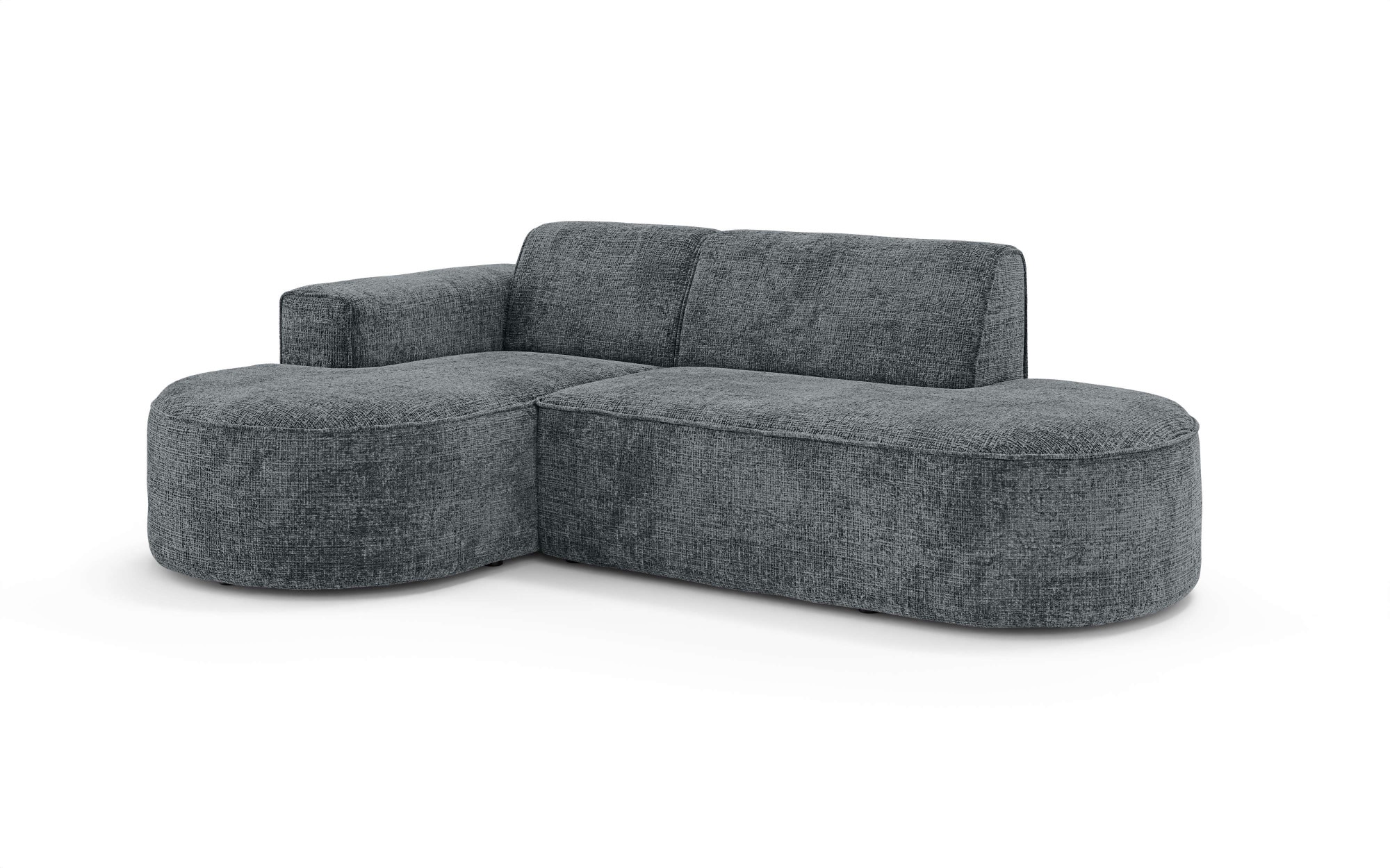 OTTO home Ecksofa »ADELLA Design-Sofa mit Recamiere rechts/links, 248/159/76 cm«, L-Form mit Wellenunterfederung, runde Form, auch in Cord