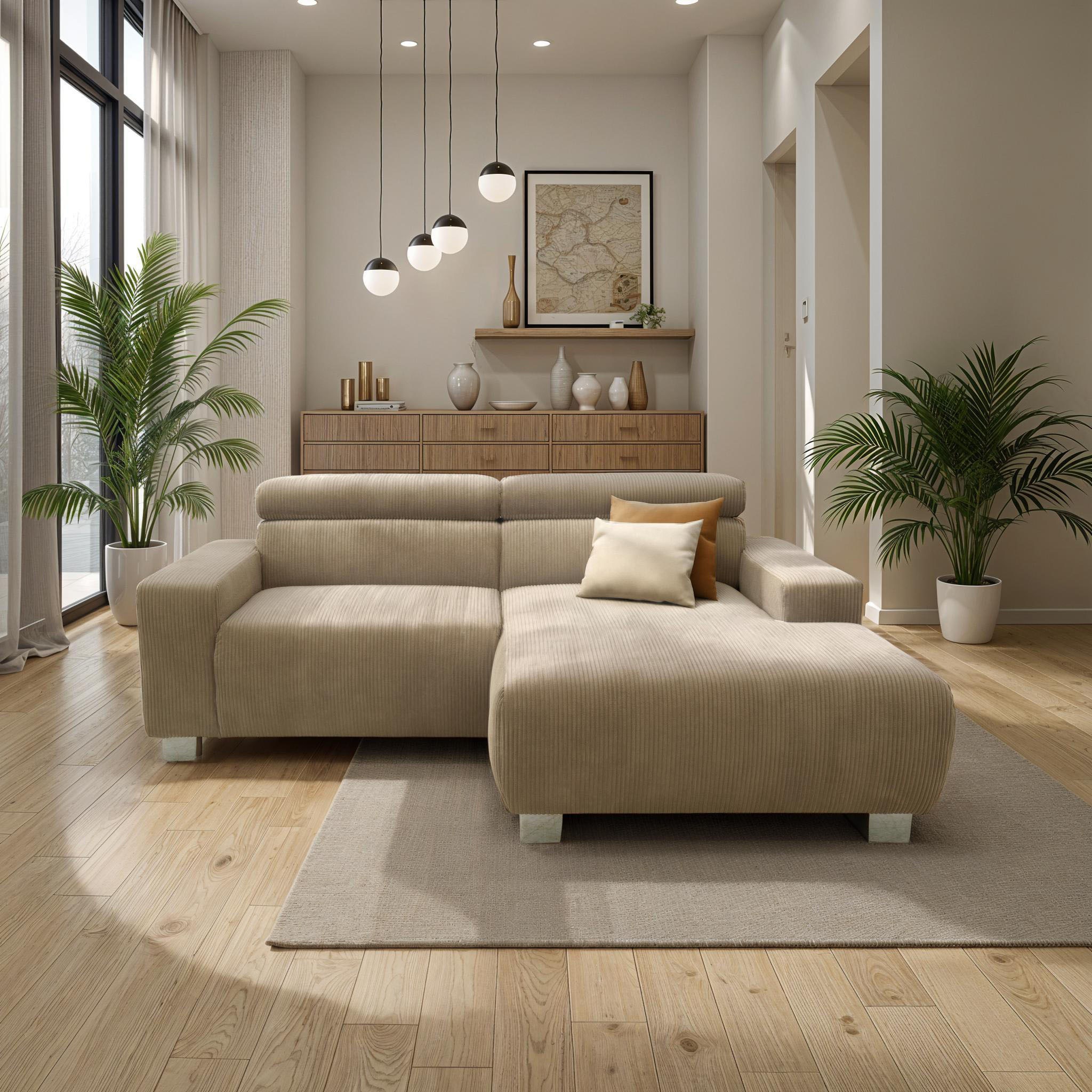 DOMO collection Ecksofa »100030 inkl. Kopfteilverstellung, guter Sitzkomfor günstig online kaufen