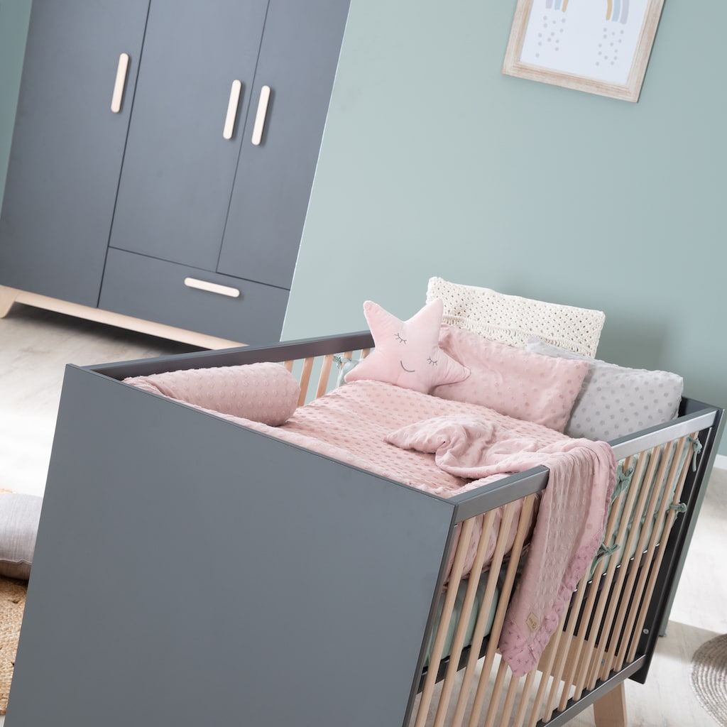 roba® Babyzimmer-Komplettset, (Set, 3 St., Kinderbett, Kleiderschrank, Wickelkommode)