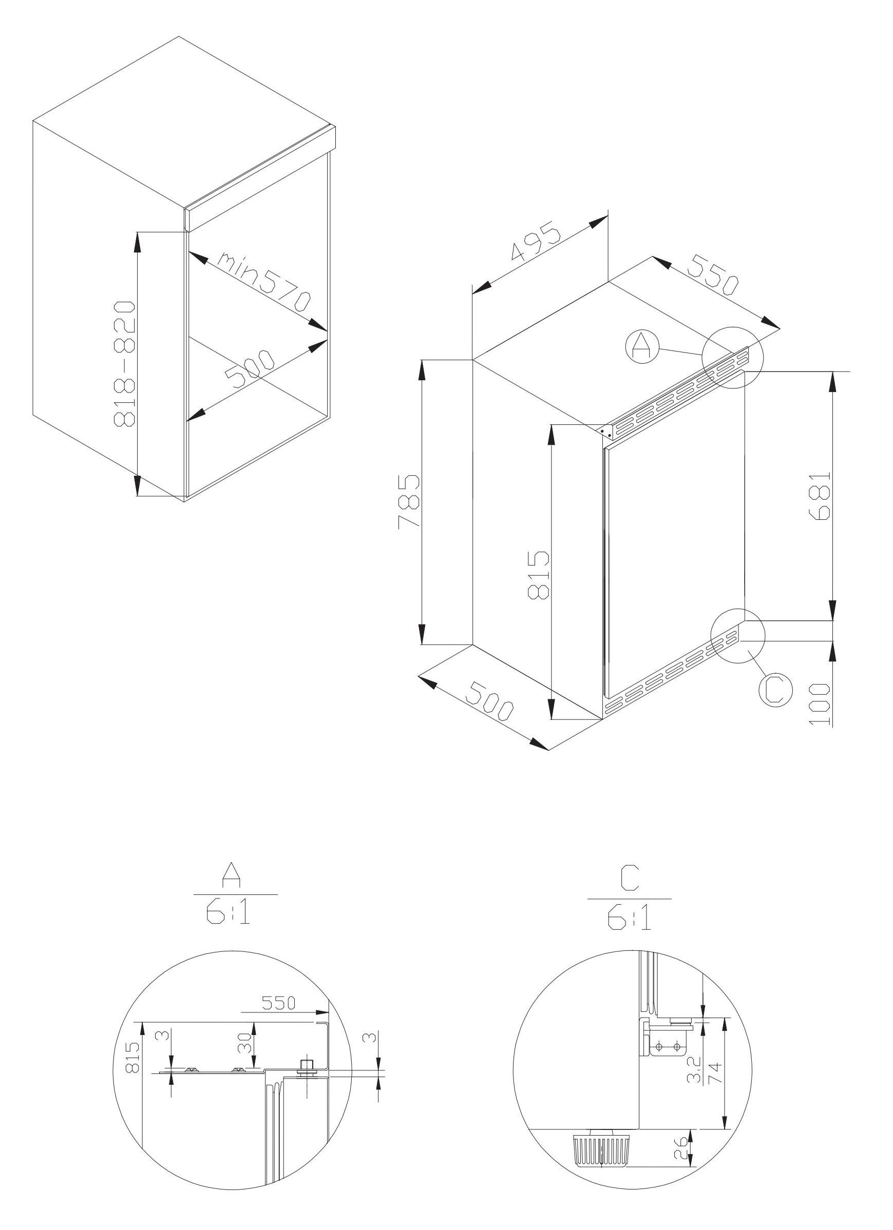 Amica Einbaukühlschrank, UKS 16147, 81,5 cm hoch, 49,5 cm breit,  unterbaufähig auf Raten kaufen