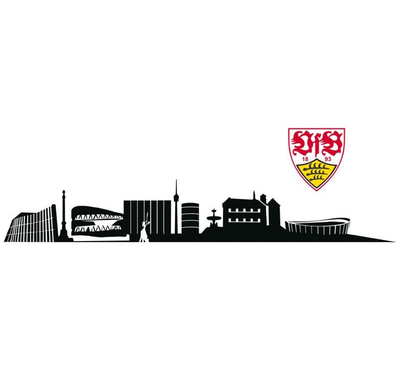 Wall-Art Wandtattoo St.) Skyline mit Logo«, bestellen auf Raten »VfB Stuttgart (1