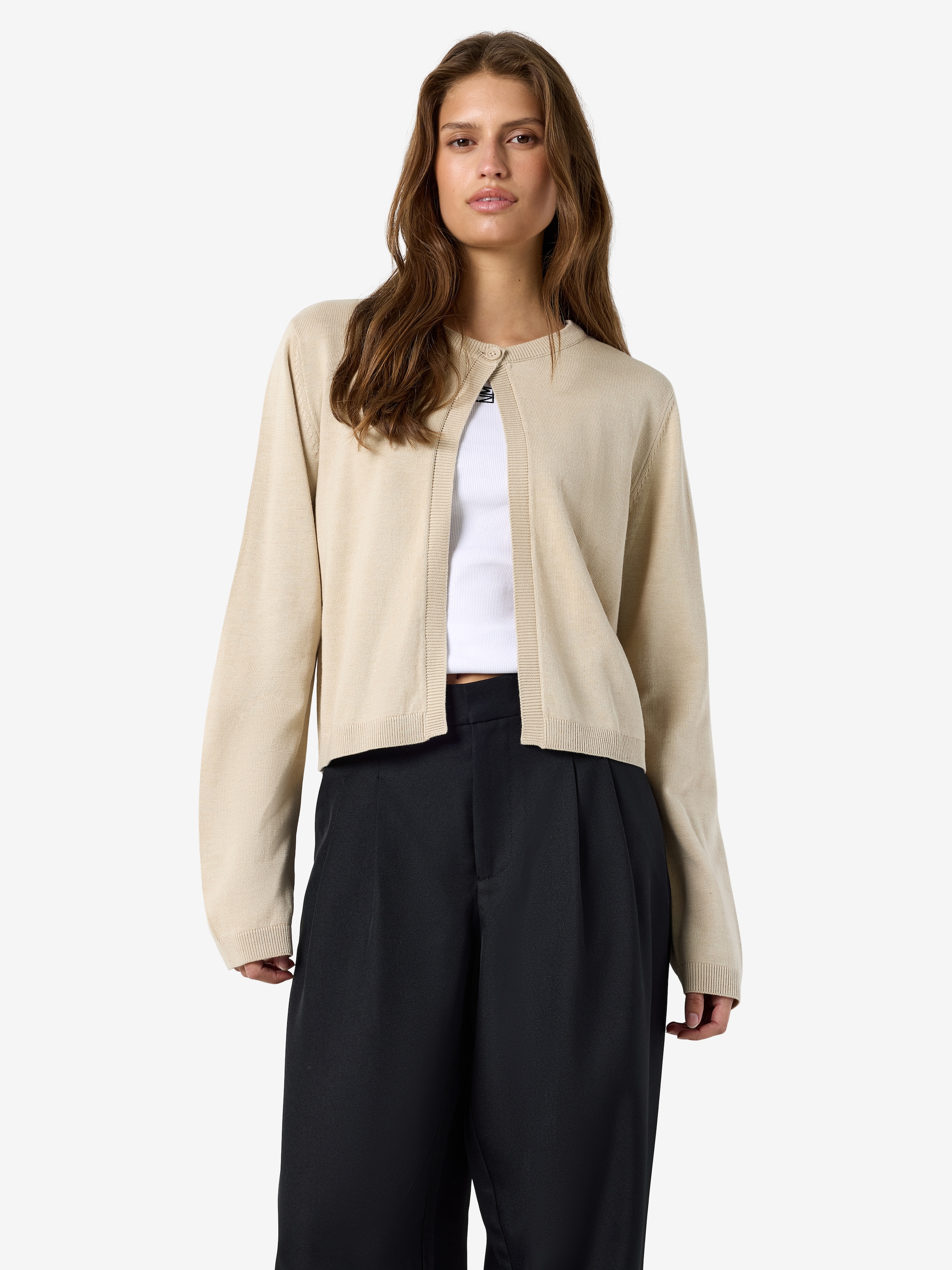 Noisy may Strickjacke »NMMAYSA L/S O-NECK KNIT CARDIGAN NOOS« Baumwollmischung, regular fit