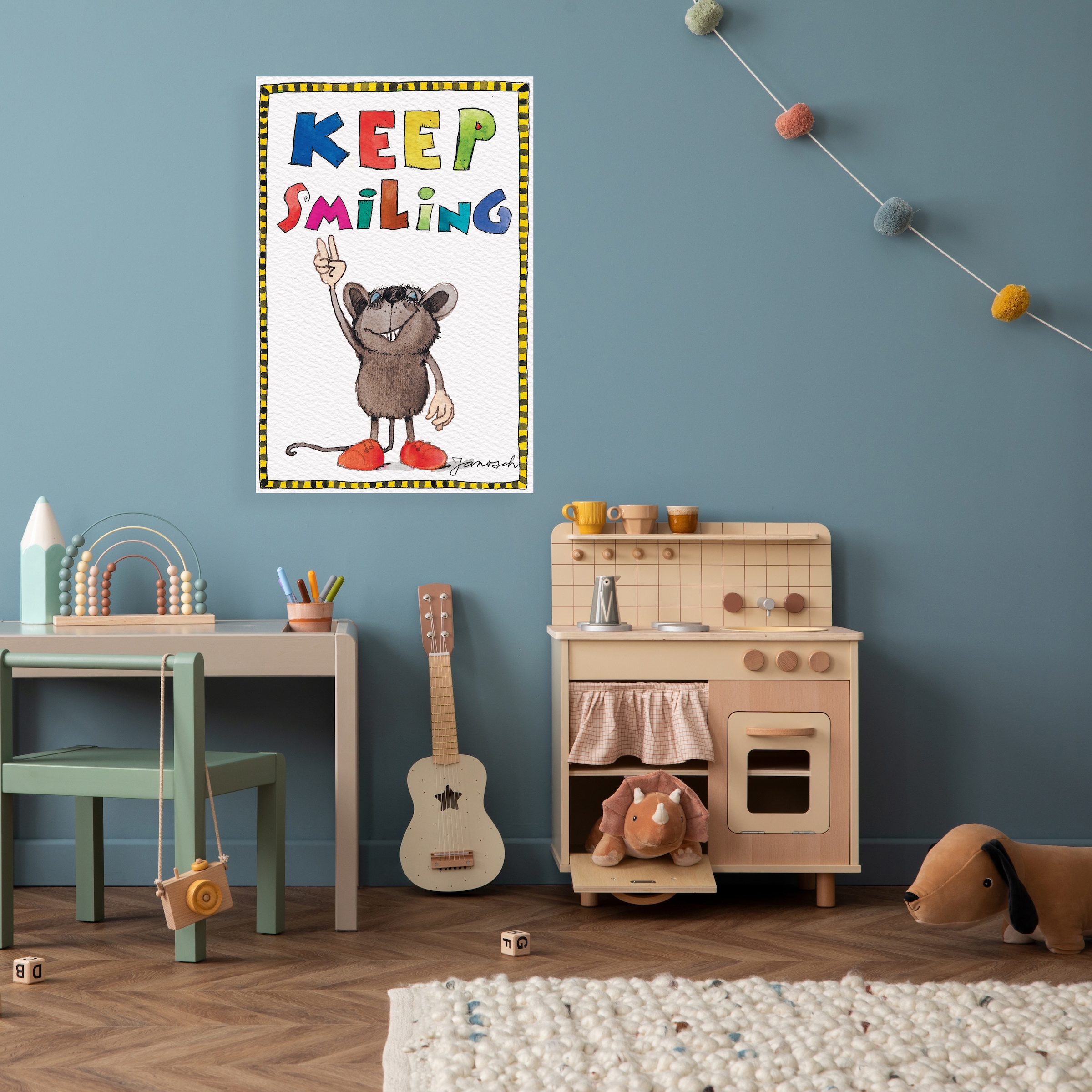 LuckyLinde Leinwandbild »Die kleine Maus«, Tiere-Mäuse-Sport-Schriftzug-Sprüche-little star-Motivationsbilder-Figuren-Filmfiguren, (1 St.), Exklusive JANOSCH Kindermotive