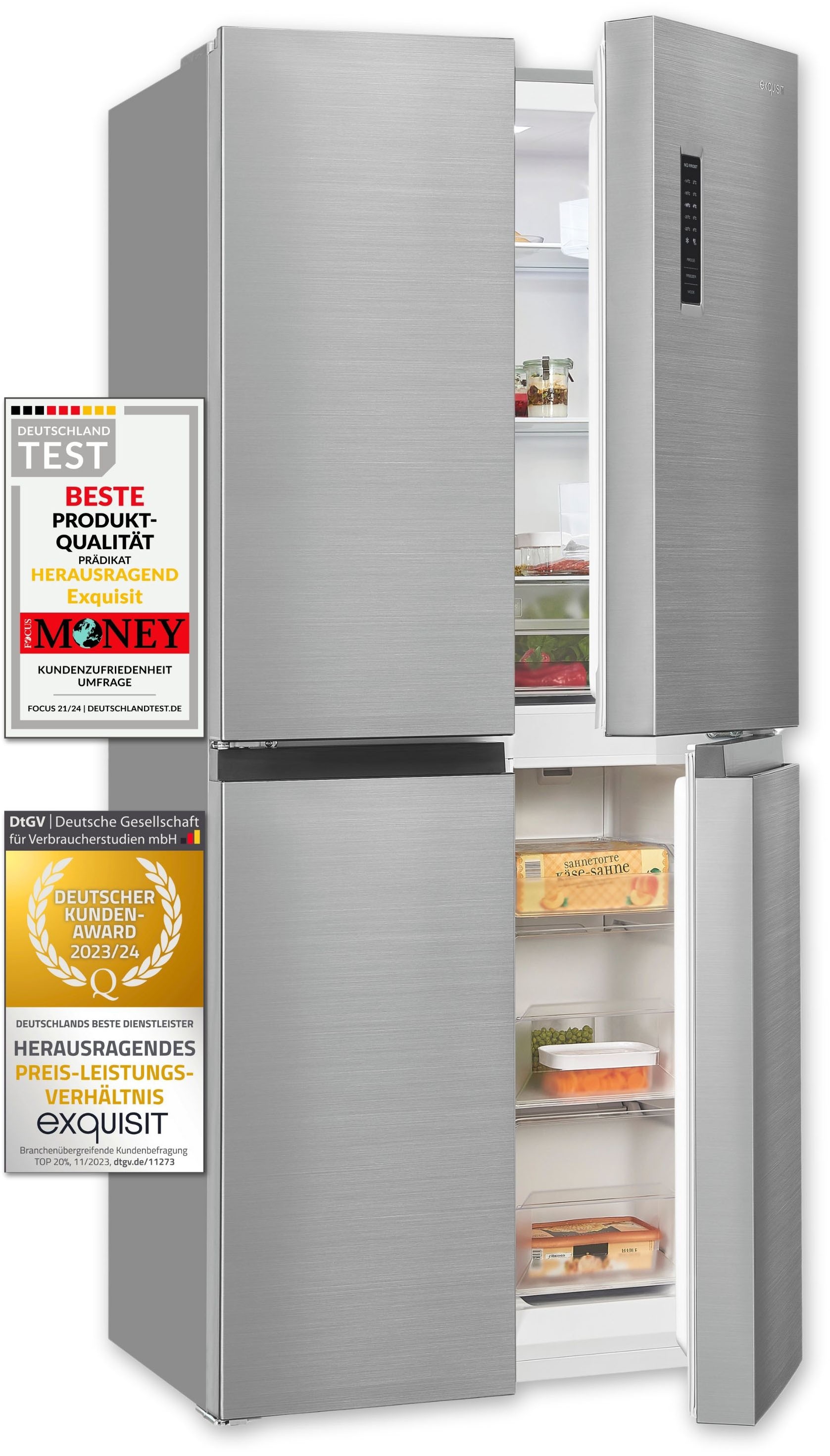 exquisit Multi Door »MD365-125-040D inoxlook« 180 cm hoch 79 cm breit