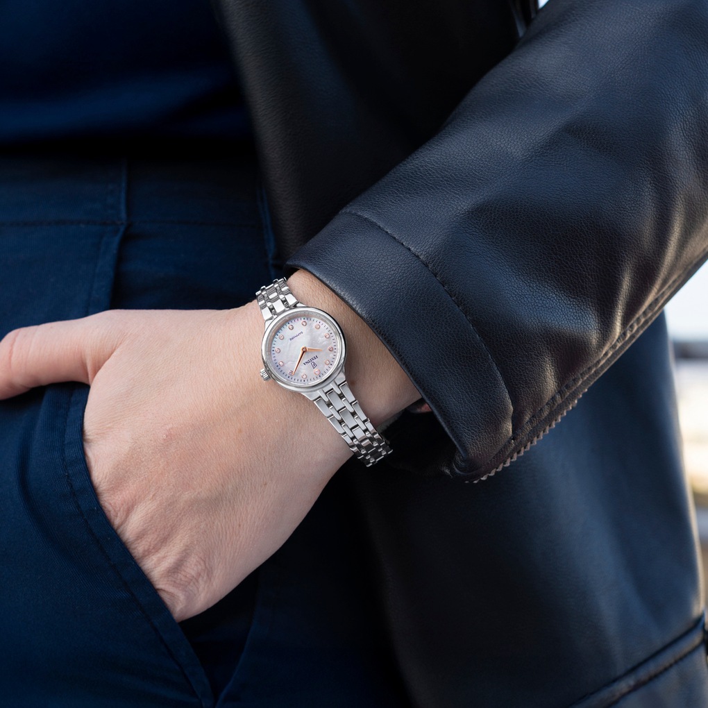Festina Quarzuhr »Mademoiselle« Armbanduhr, Damenuhr, Edelstahlarmband, analog, Zirkonia (synth.)