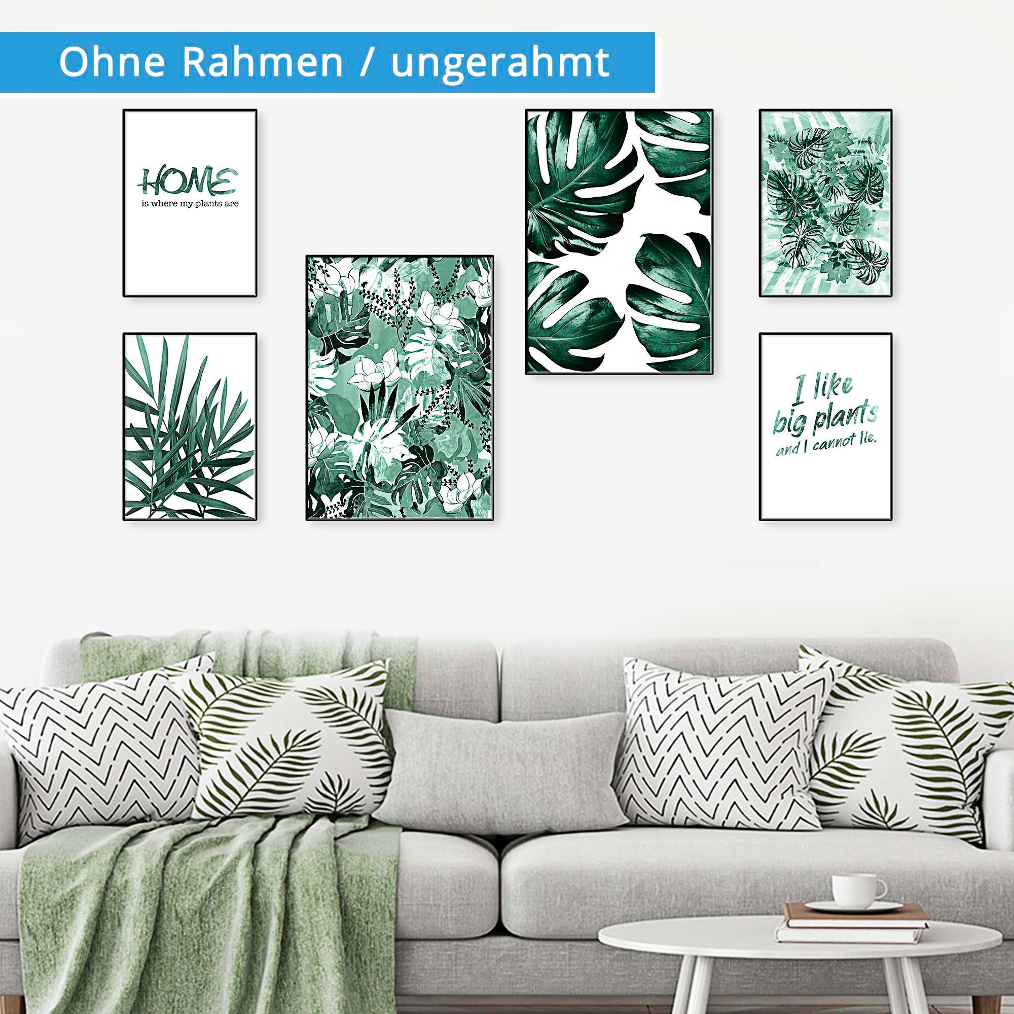 Artland Poster »Pflanzenliebe«, Blätter, (6 St.), Poster, Wandbild, Bild, Wandposter