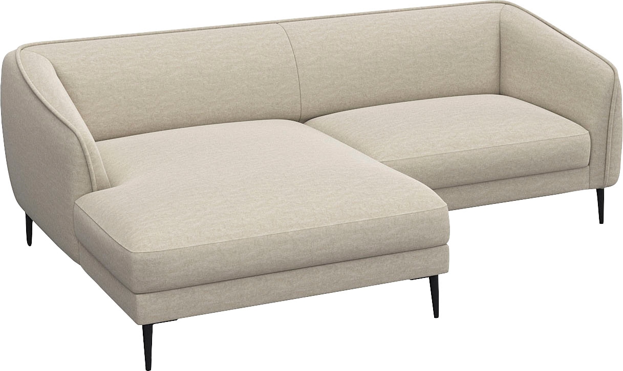 FLEXLUX Ecksofa "Belle Designsofa, bequem durch Kaltschaum im Sitz, L-Form" günstig online kaufen