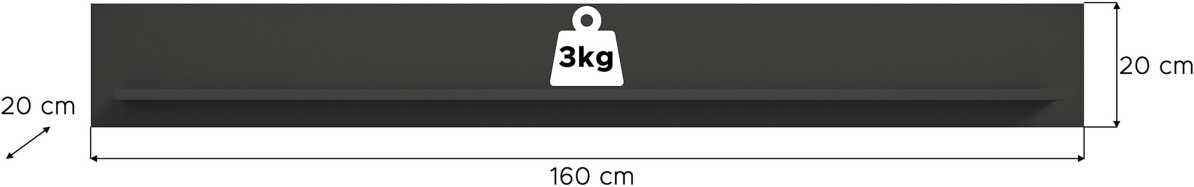 Home affaire Wandboard »RHOMBUS, Breite 160 cm« 1 Stk. tlg. Wandregal, Wandboard, Wohnzimer, Esszimmer