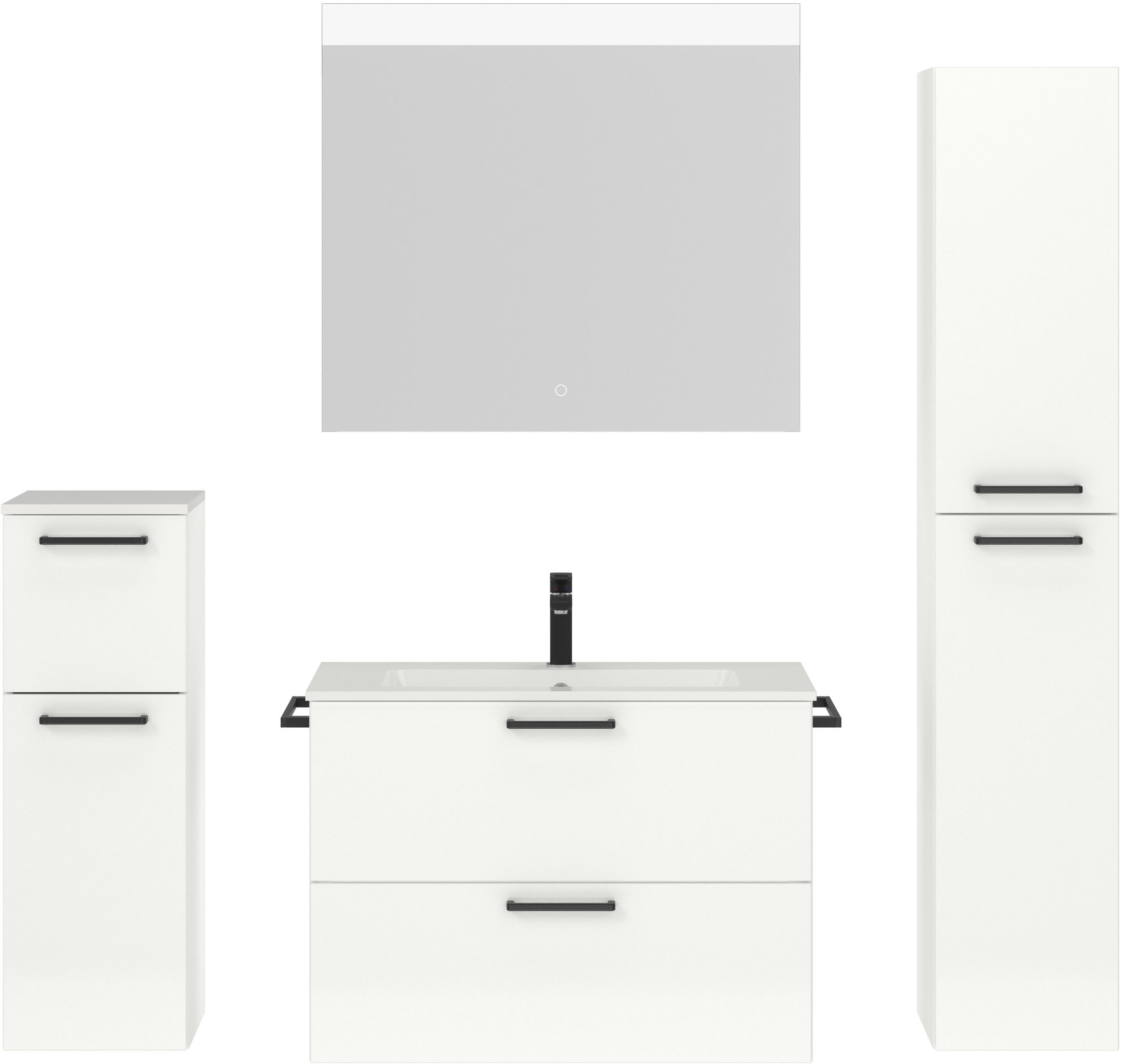 nobilia® Badmöbel-Set »Tolvina«, (4 St., vormontiert, mit Soft-Close), Hoch günstig online kaufen