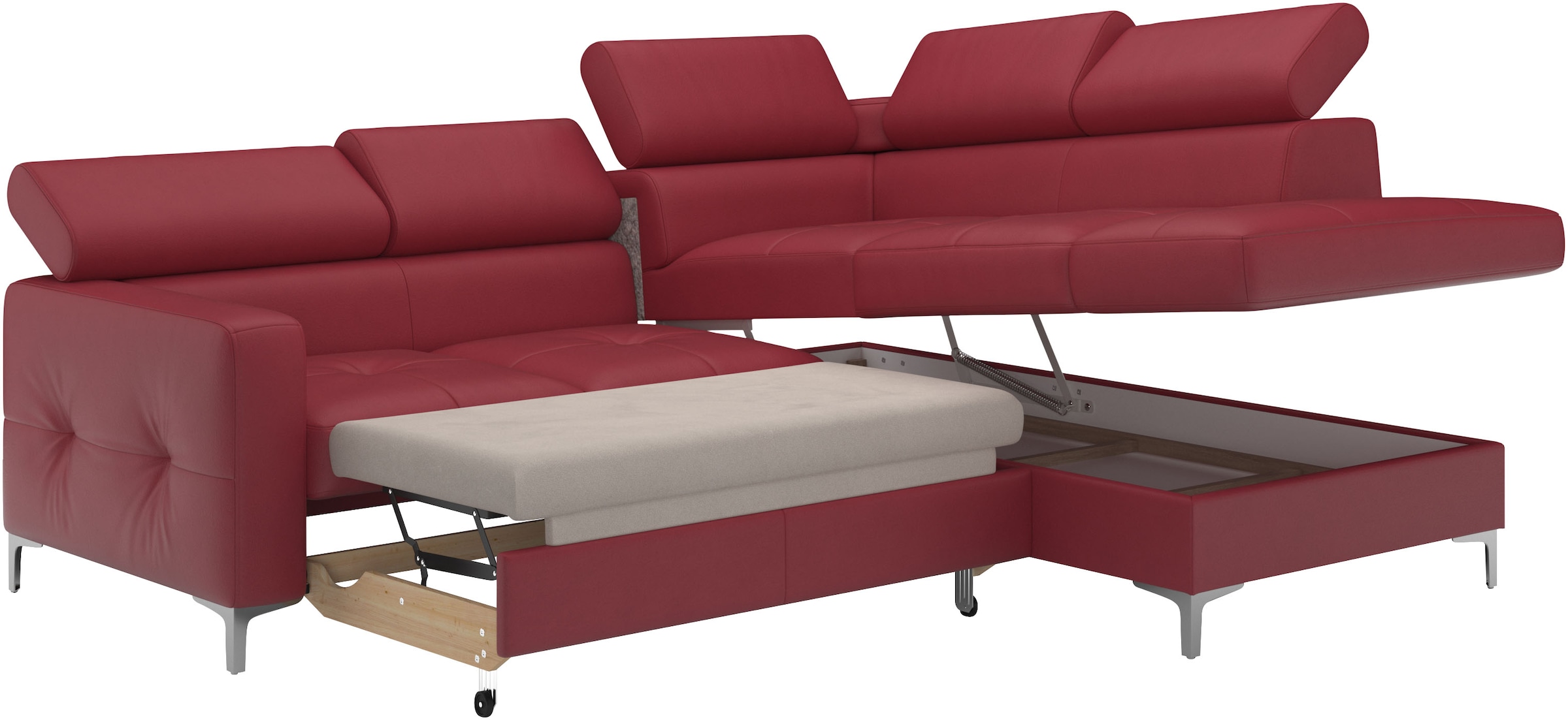 COTTA Ecksofa »Sammy L-Form«, mit Kopfteilverstellung, wahlweise mit Bettfunktion & Bettkasten