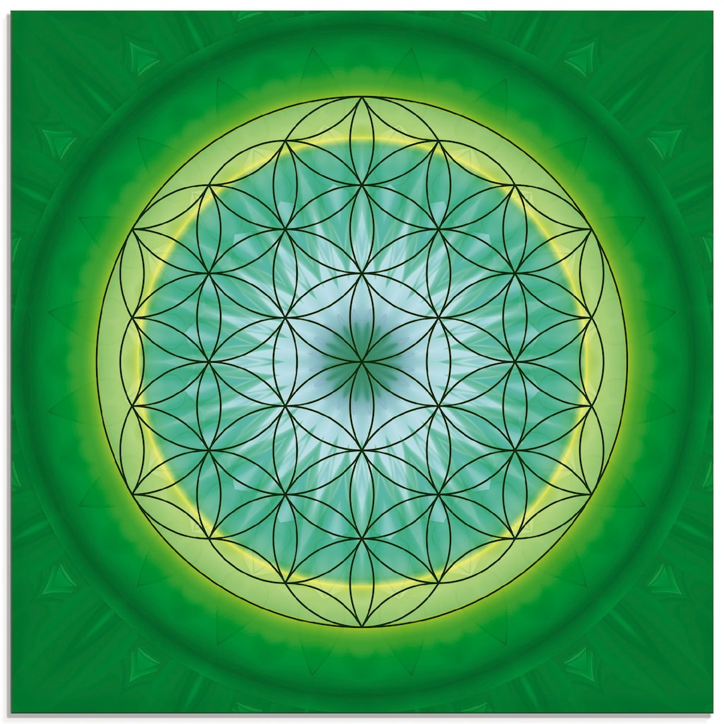 Artland Glasbild »Blume des Lebens 3«, Muster, (1 St.)