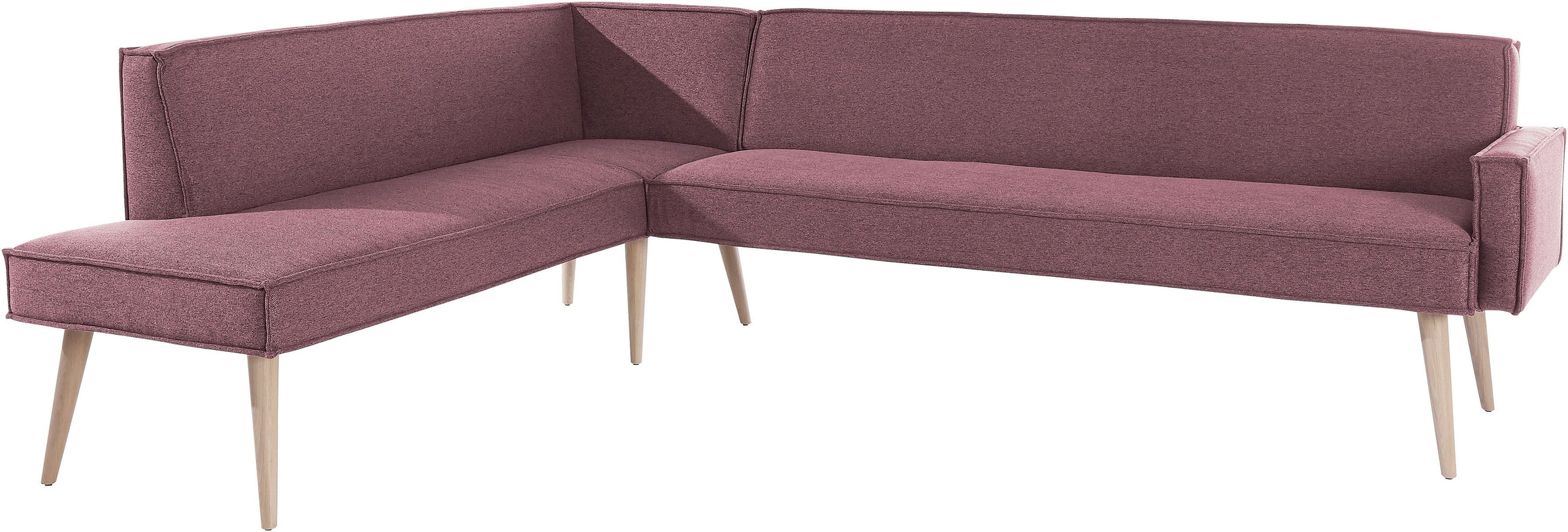 exxpo - sofa fashion Eckbank »Lungo, moderne Kedernaht, bequem und elegant, hoher Holzfuß«, hochwertige Detailverarbeitung, frei im Raum stellbar