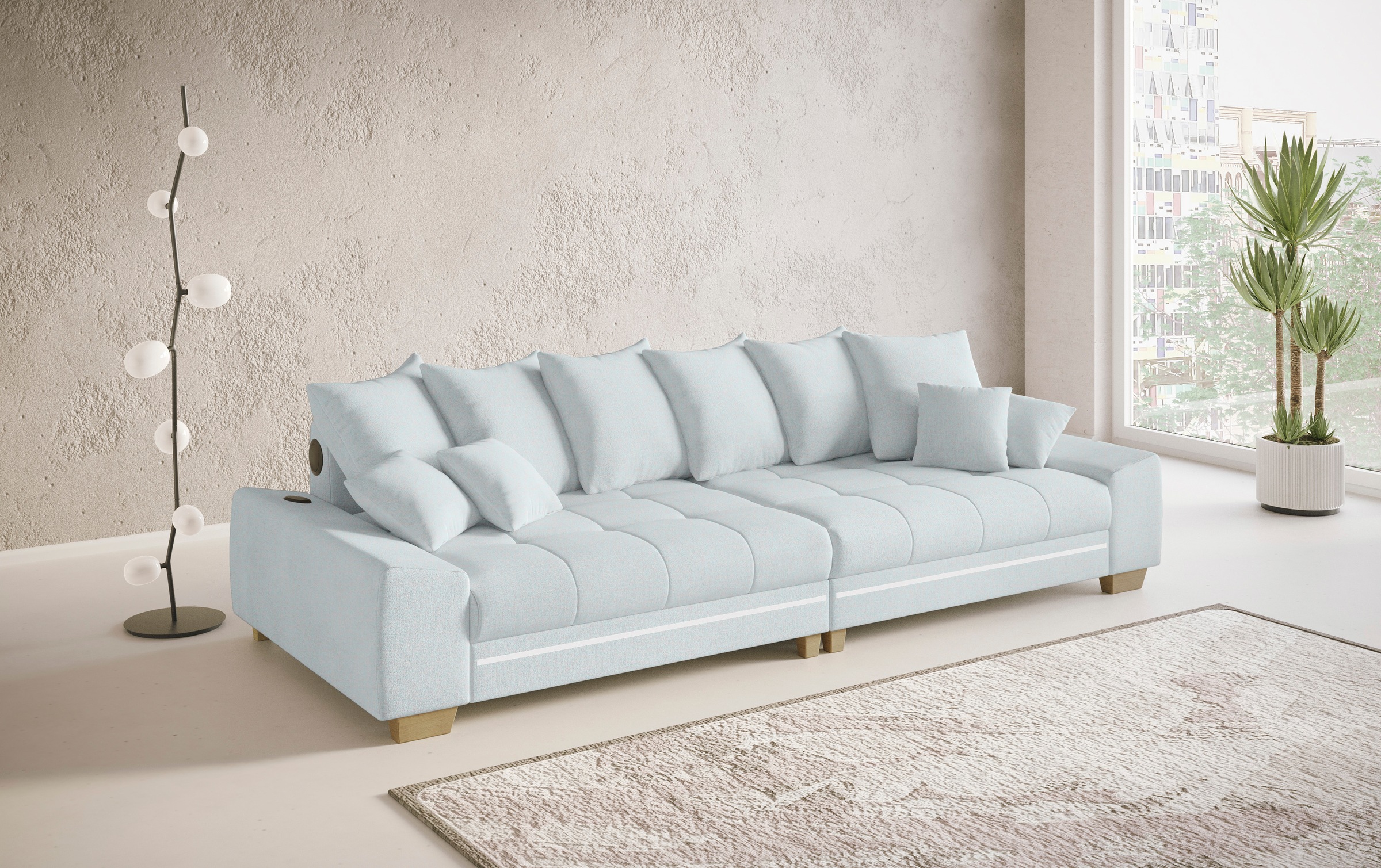 Mr. Couch Big-Sofa »Nikita II«, RGB-LED, Bluetooth-Soundsystem, wahlweise mit Kaltschaum