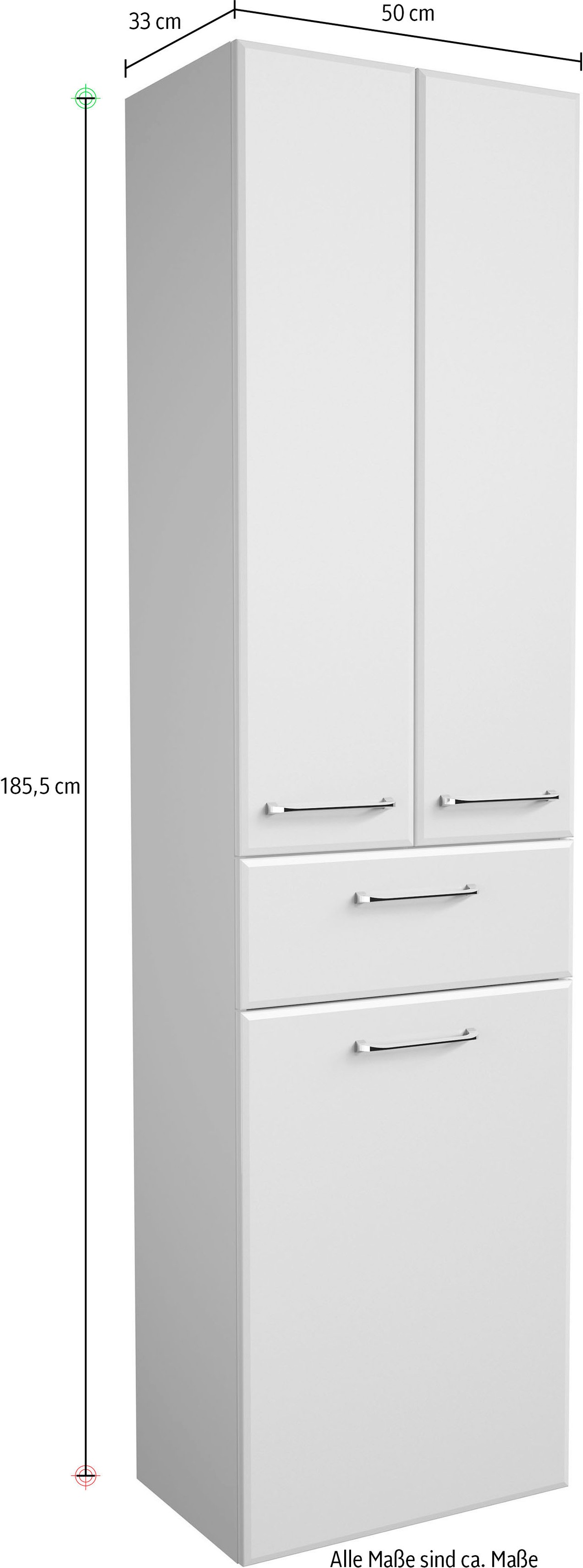 Saphir Badmöbel-Set »Quickset 341 6-teilig, Waschbeckenunterschrank und LED-Spiegelschrank«, (Set, 6 St.), ohne Waschbecken, mit Hochschränke, Unterschrank, Hängeschrank