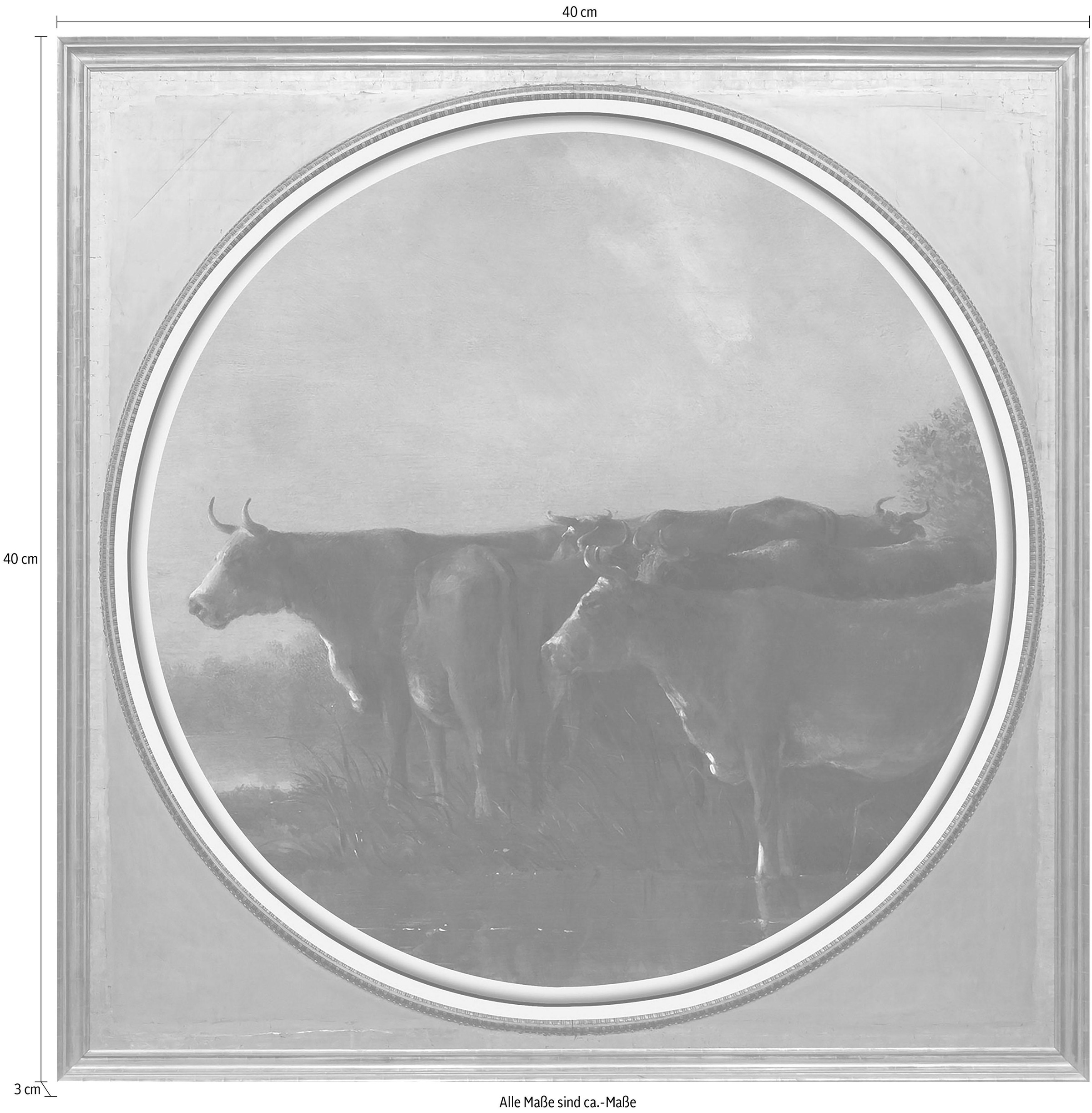 queence Acrylglasbild »Kühe«, Kunst-Gemälde-Tiere-Kuh-Kuhbilder-Wiesen & Bäume, Fine Art-Print in Galeriequalität