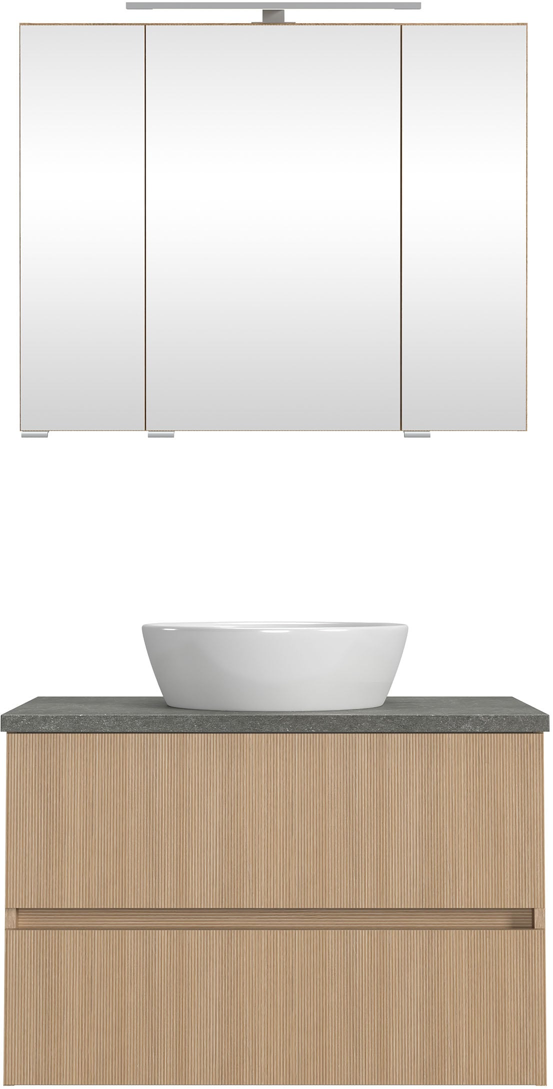 welltime Badmöbel-Set »80 cm breit, Badmöbel mit LED-Beleuchtung«, Held Möb günstig online kaufen