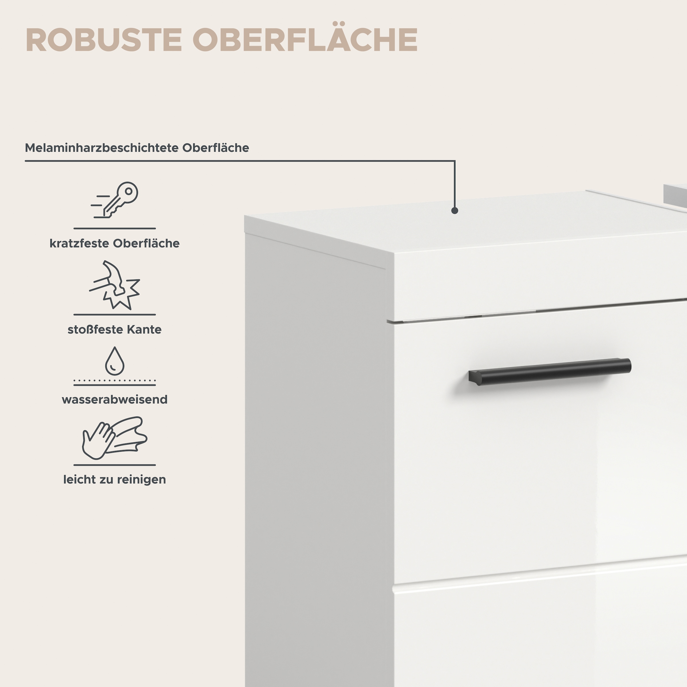 welltime Badmöbel-Set »AVON, Breite 82 cm, 2-tlg. Bad-Kombi auf Rollen, inkl. Beleuchtung« best. aus: Waschbeckenunterschrank & Spiegelschrank inkl. Beleuchtung, 2 Stk. tlg.