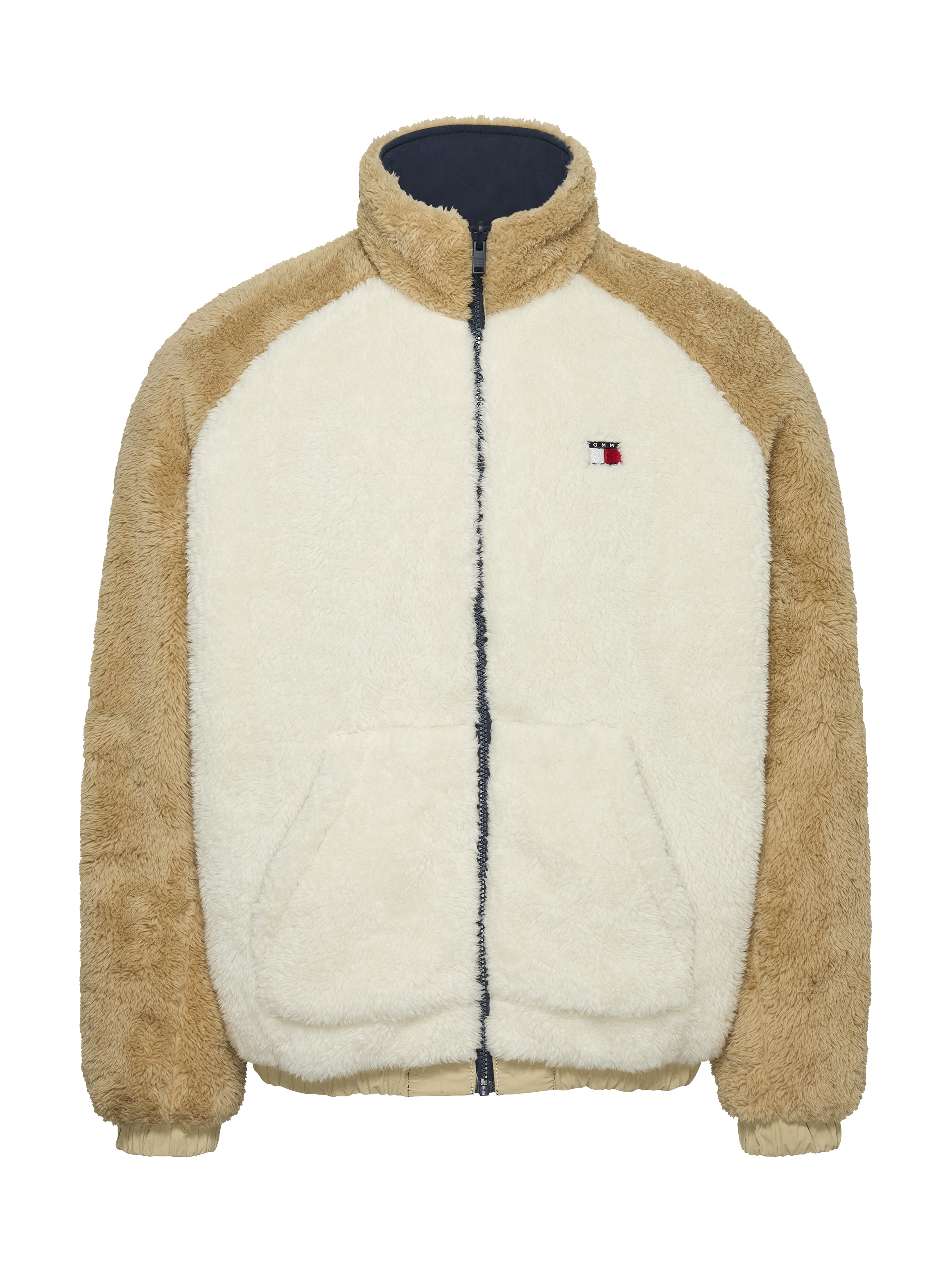 Tommy Jeans Bomberjacke »TJM FLUFFY REVERSIBLE JACKET EXT«, mit kontrastfarbenen Ärmeln