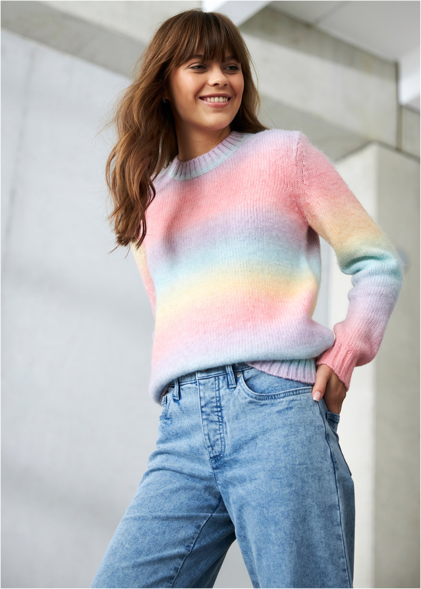 bonprix Strickpullover »Grobstrick-Pullover aus weichem Woll-Mix« Grobstrick-Pullover aus weichem Woll-Mix in Pastellfarben